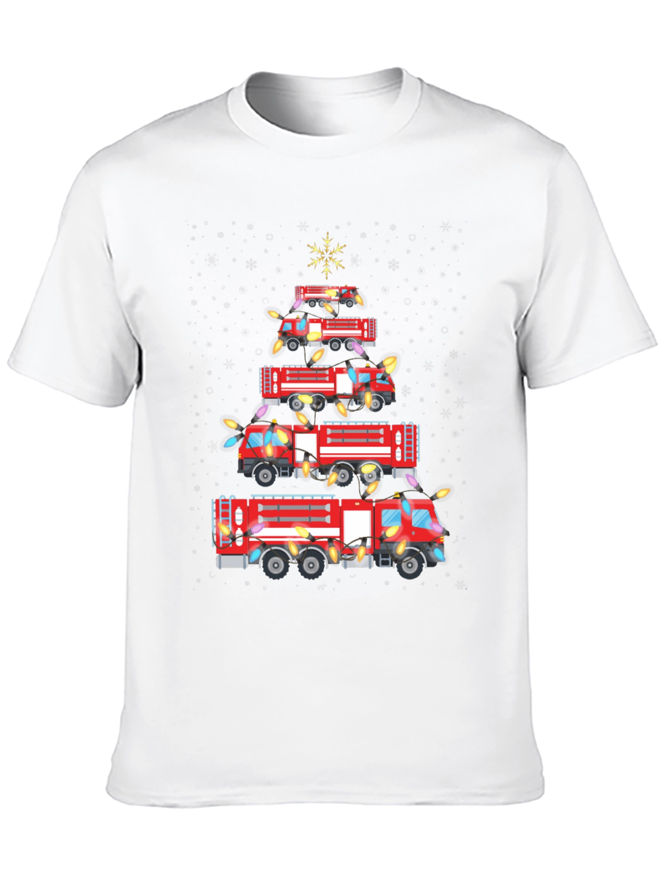 Fire Truck Christmas Tree T-Shirt