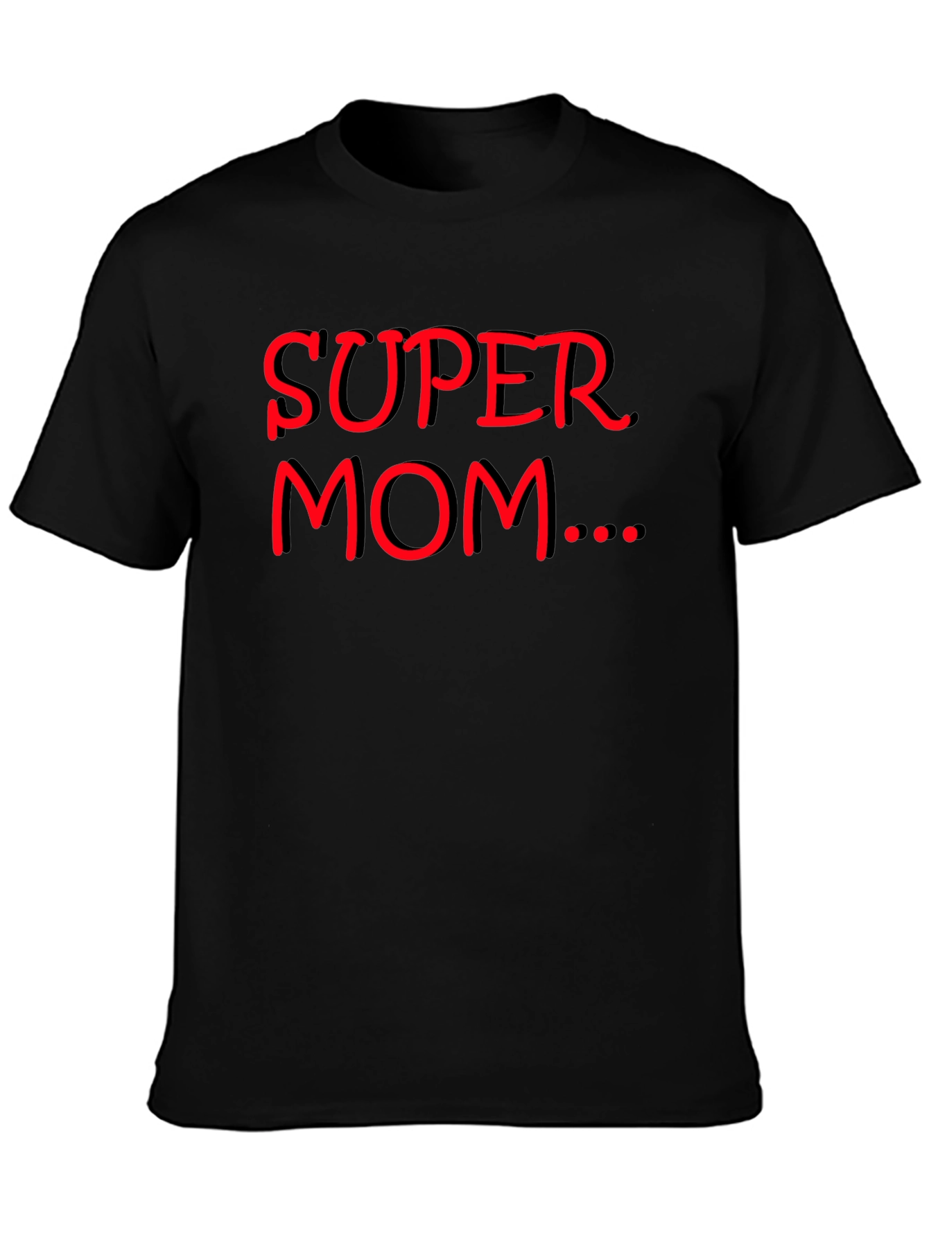 Super Mom Graphic Tee - Black Casual Shirt