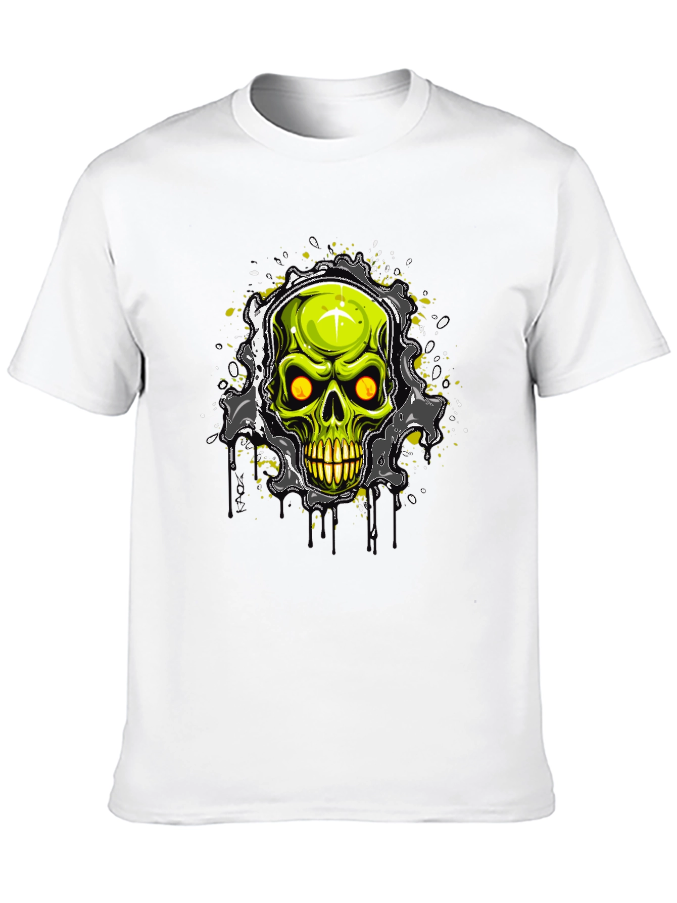 Skull Graphic Print Black T-Shirt