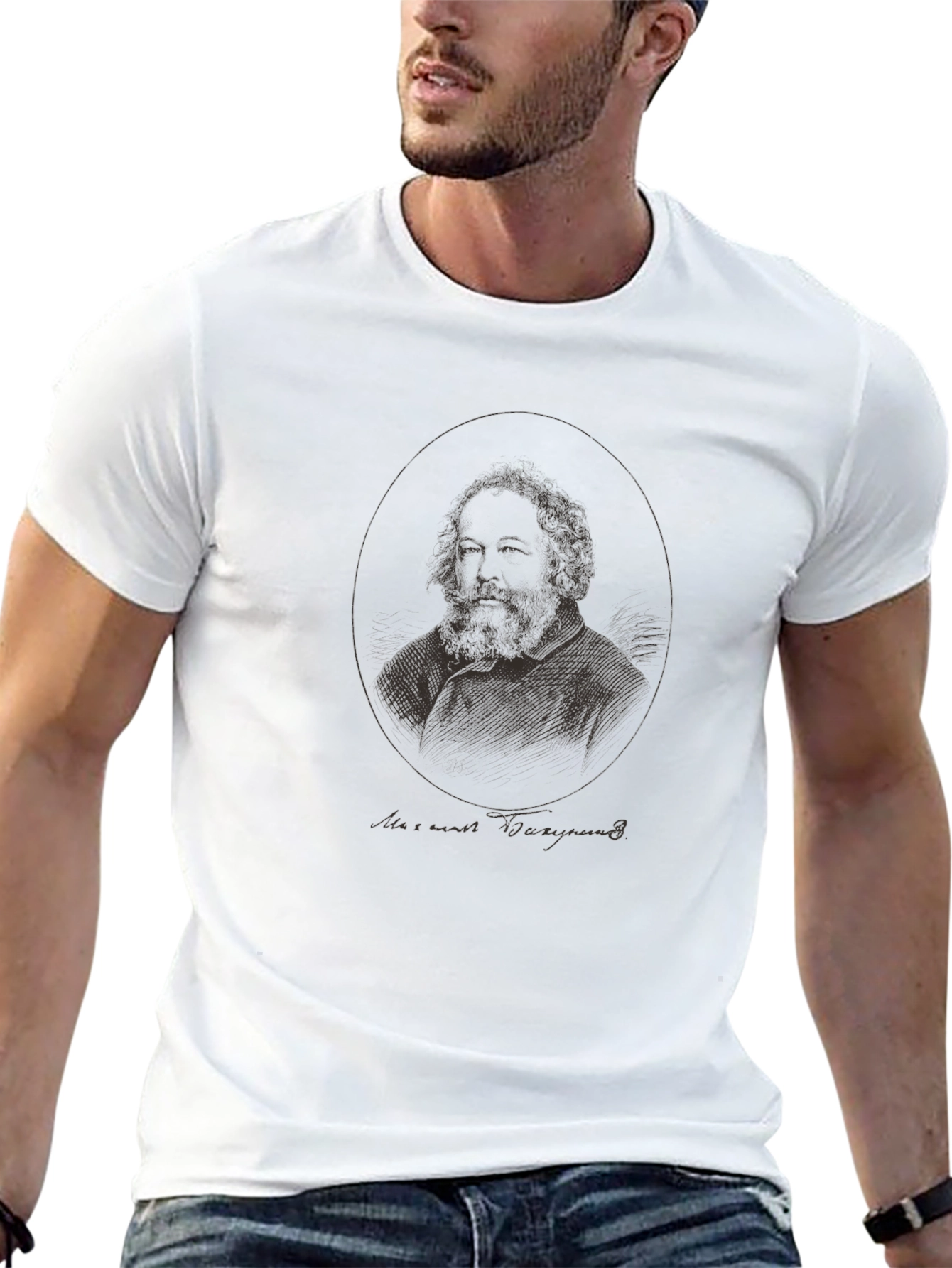 Walt Whitman Portrait Graphic Tee - Black
