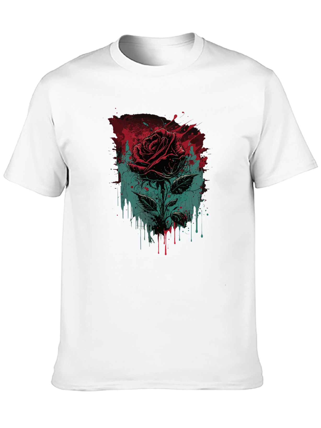 Rose Graphic Print Black T-Shirt