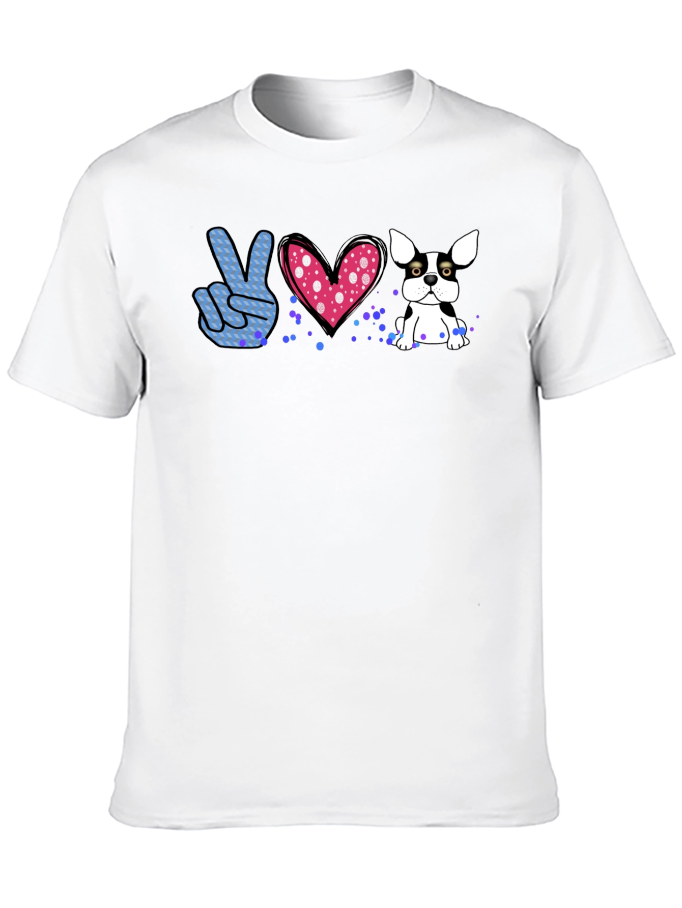 Peace Love Bulldog Graphic Tee