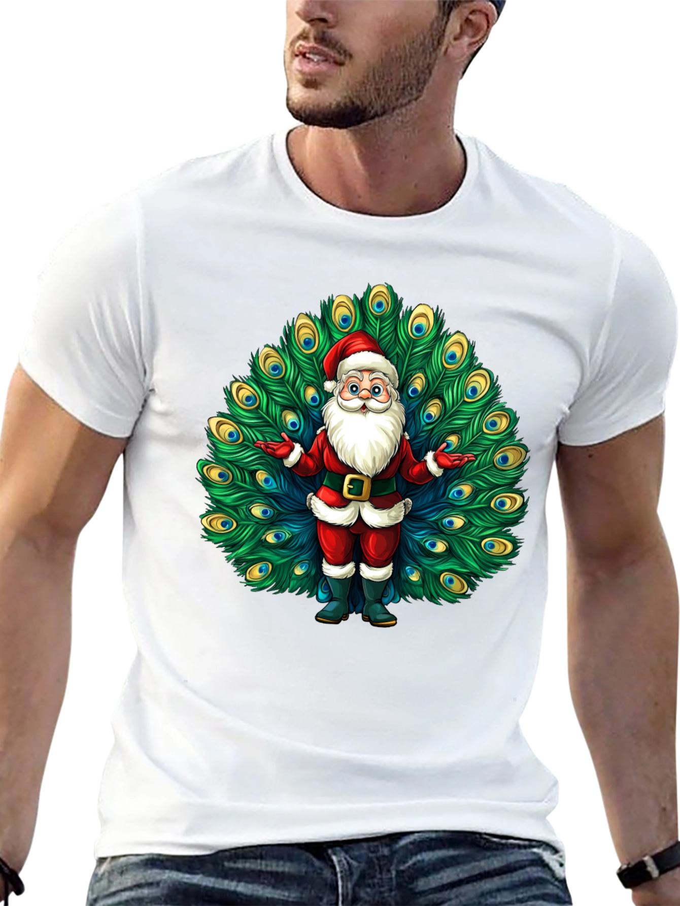 Santa Claus Peacock Tee