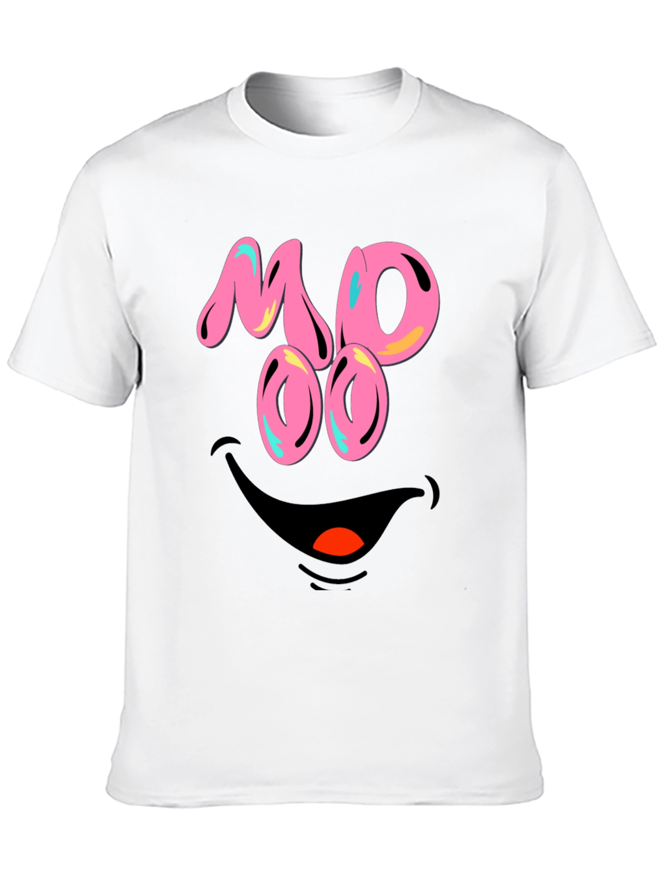 Funny MOOO Face Graphic T-Shirt