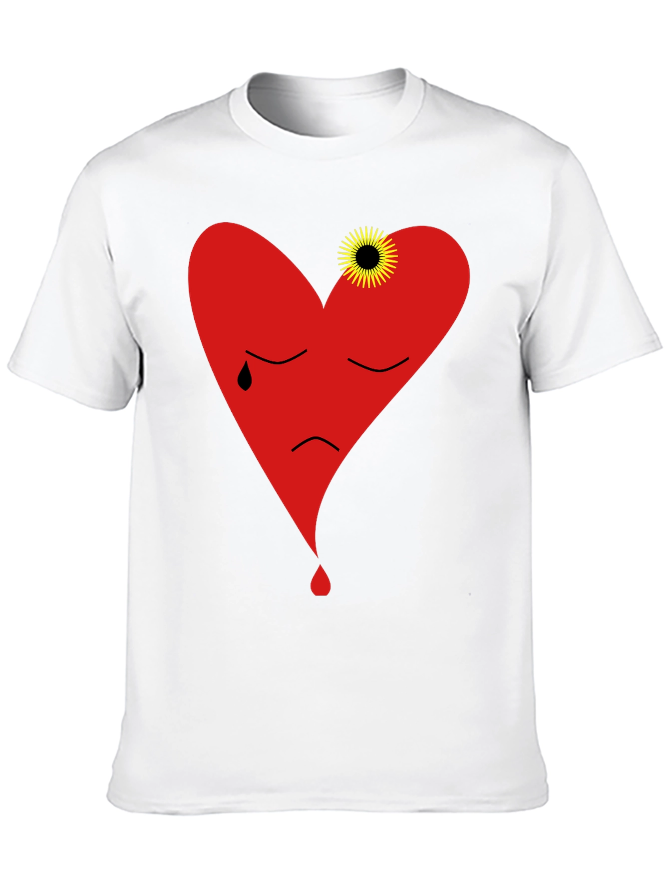 Sad Heart Graphic Black T-Shirt