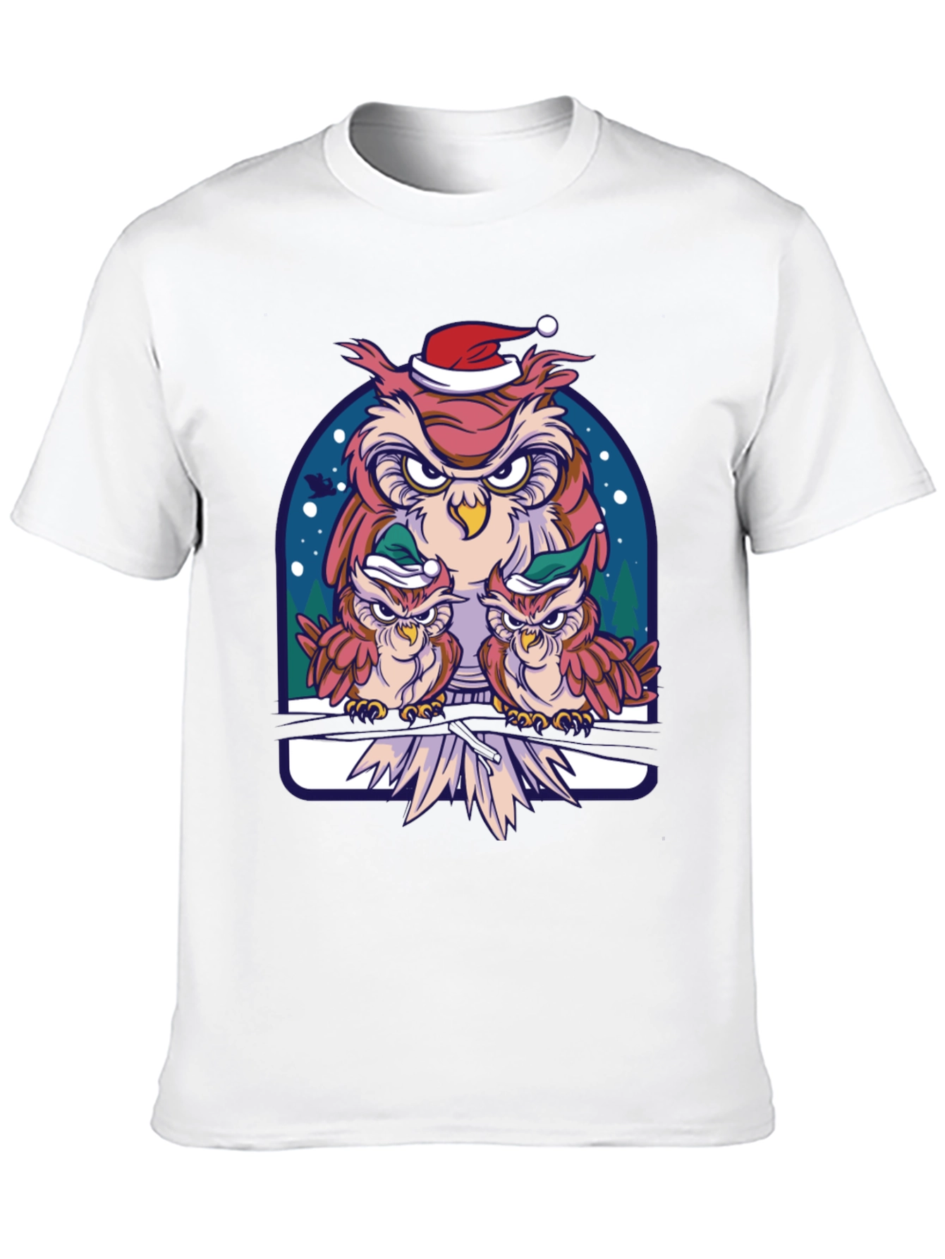 Festive Owl Family Graphic Tee - Holiday Edition