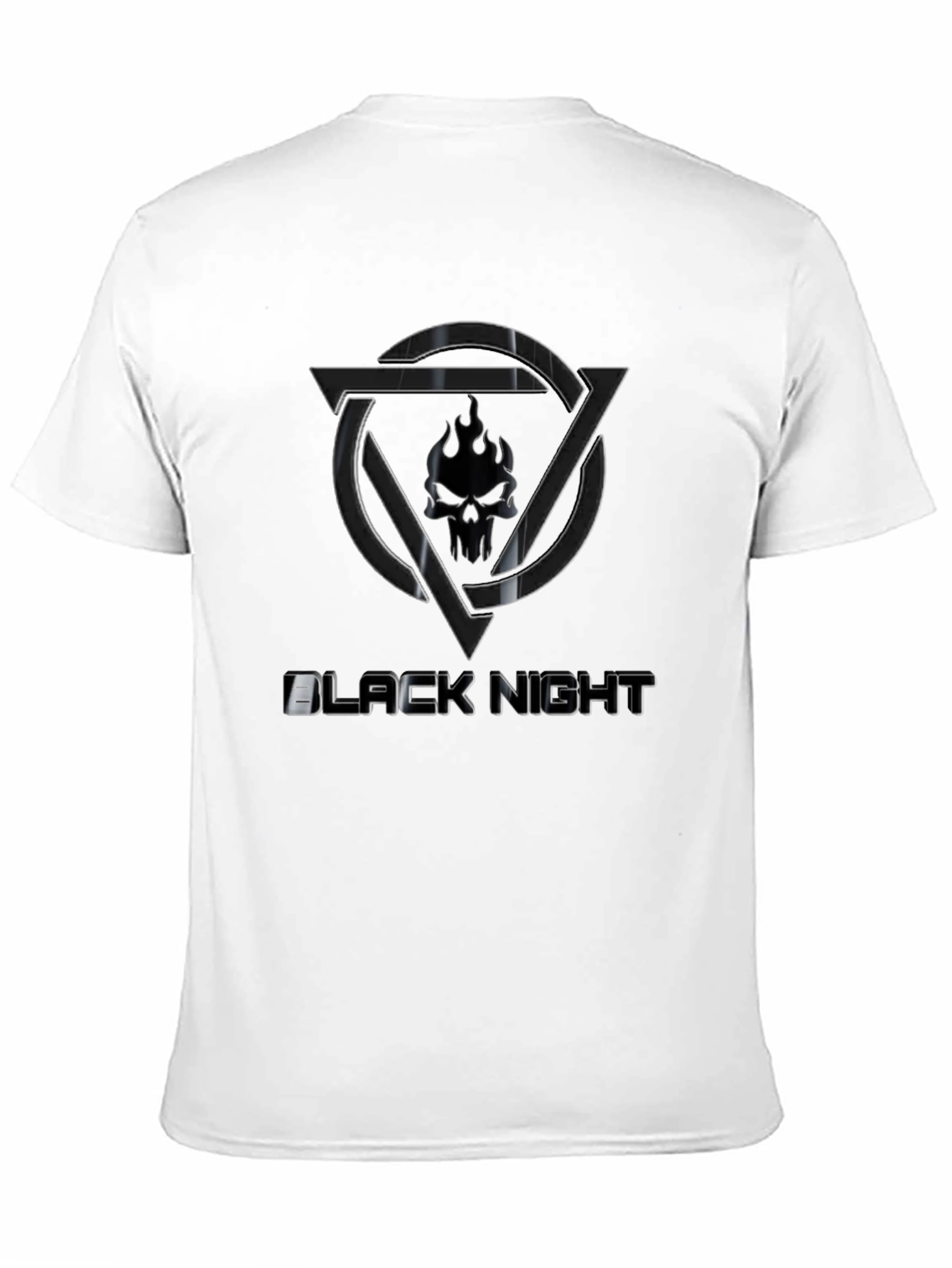 Black Night Graphic Tee - Edgy Skull Design