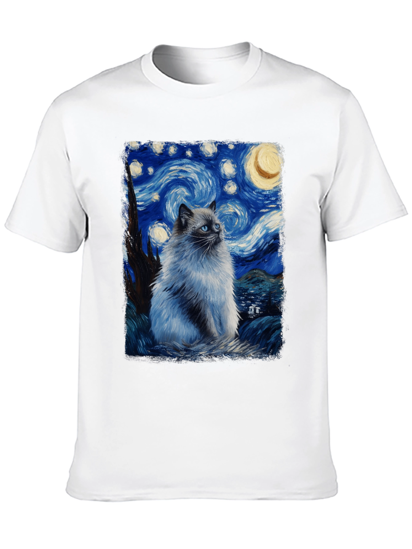 Starry Night Cat T-Shirt