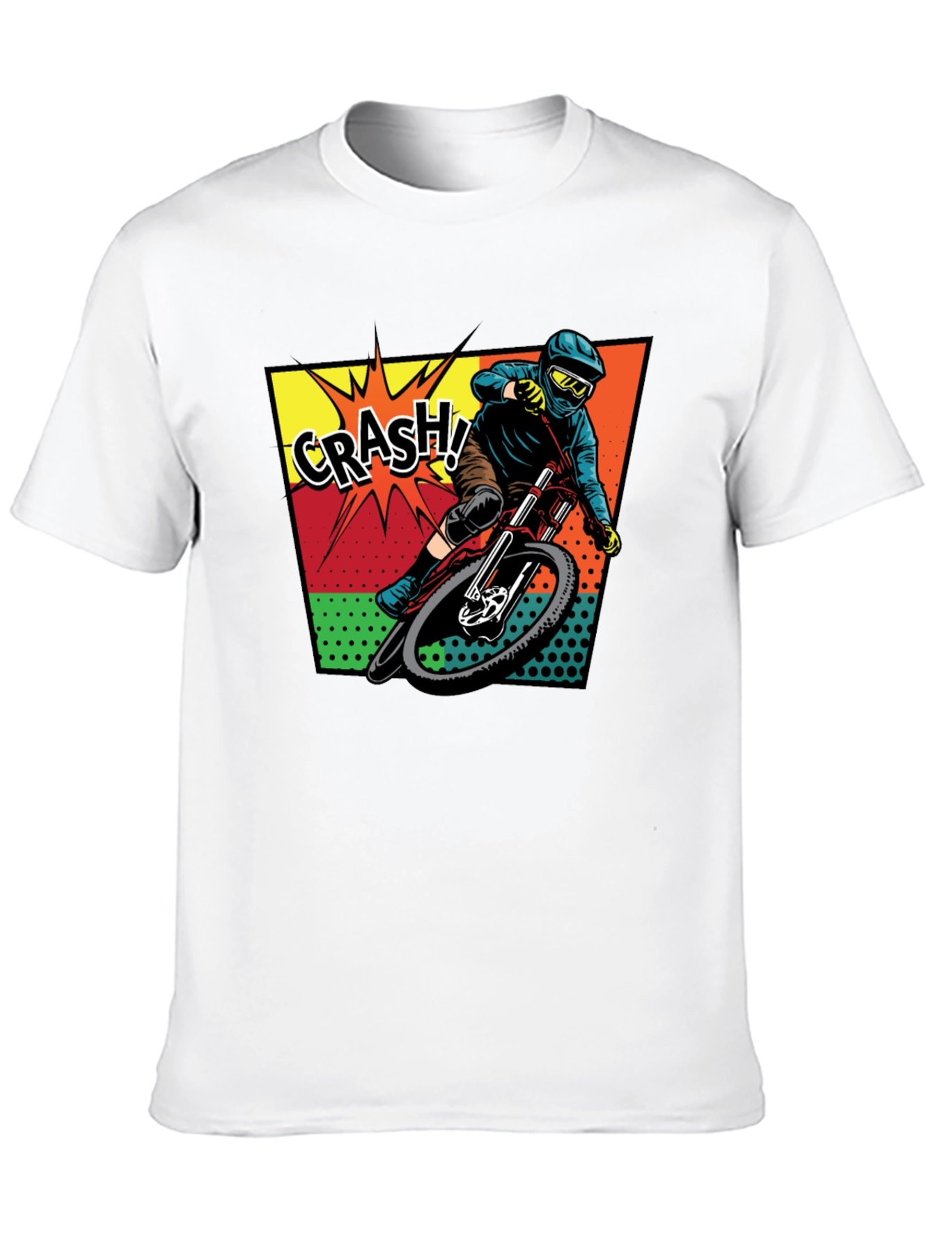 Mens Black Mountain Biking Crash! Graphic T-Shirt