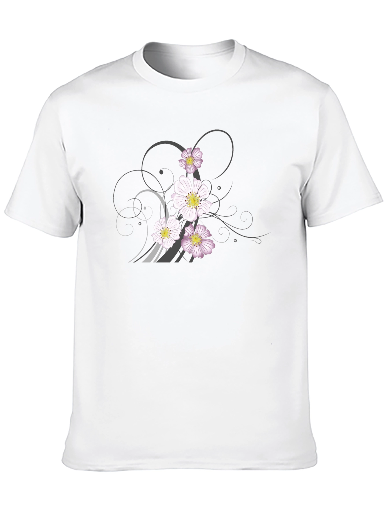 Floral Graphic Black T-Shirt