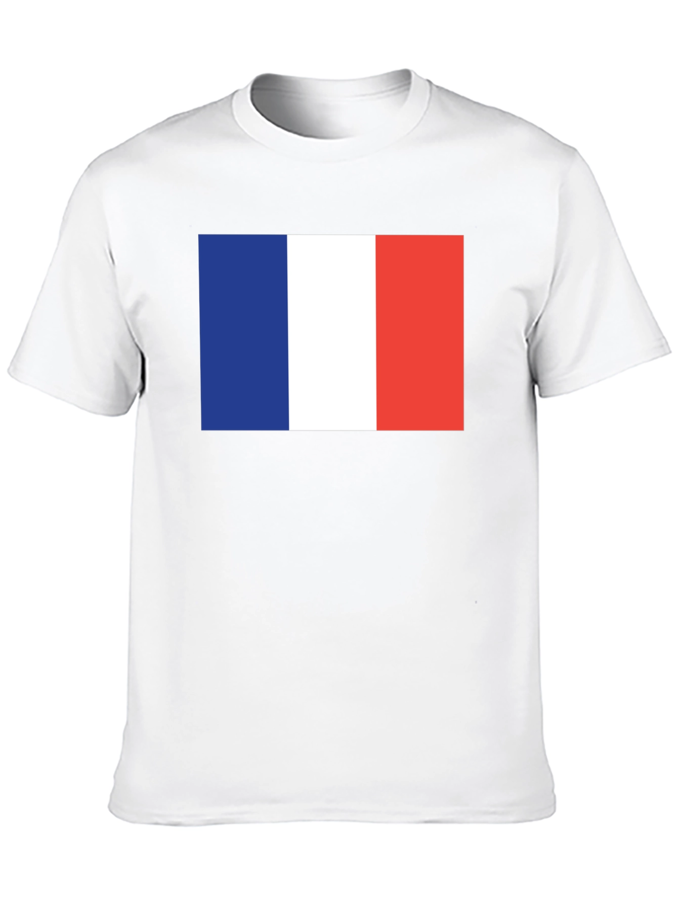 French Flag Graphic Tee - Black Cotton T-Shirt