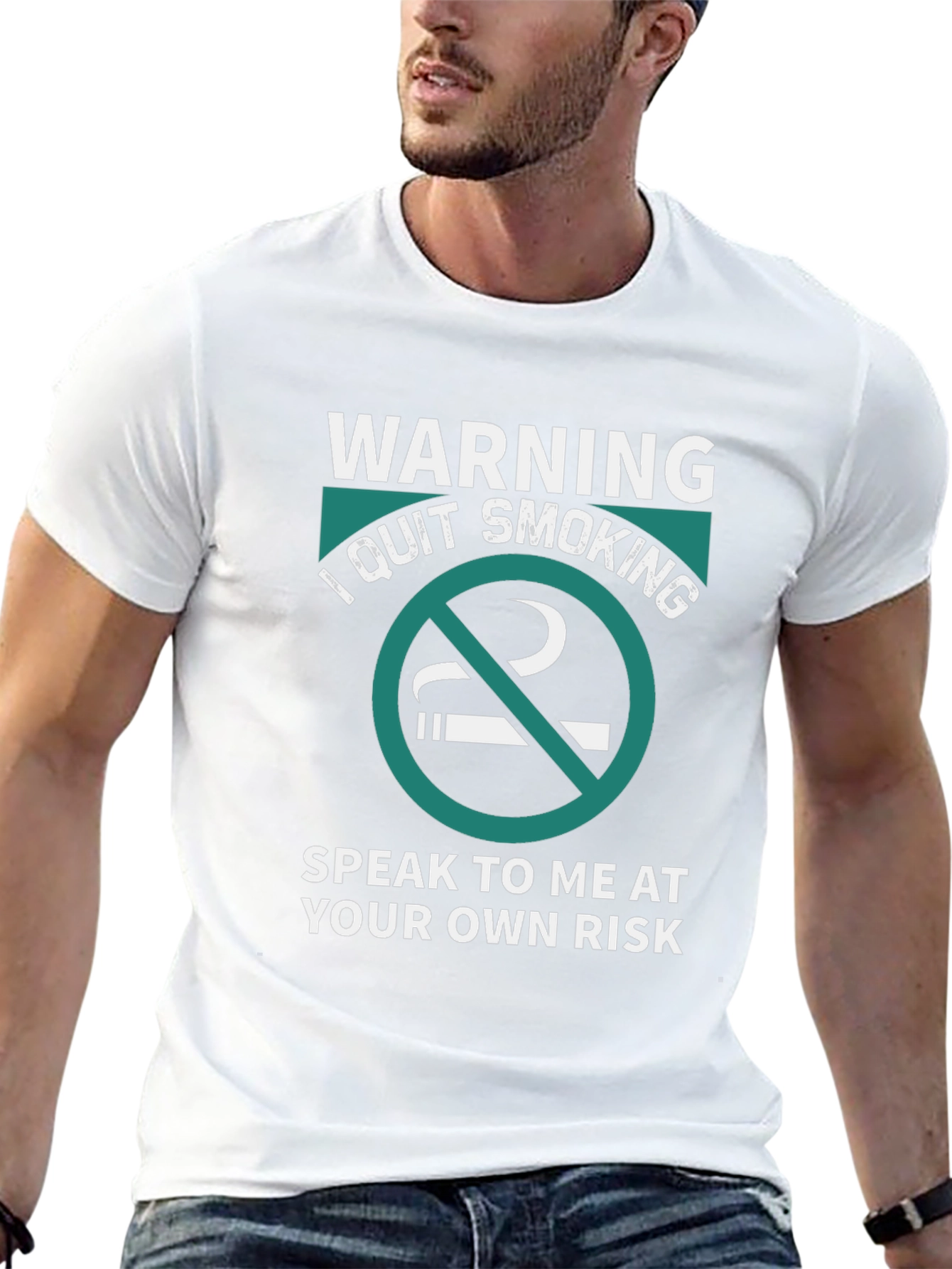 Warning I Quit Smoking Black Graphic Tee