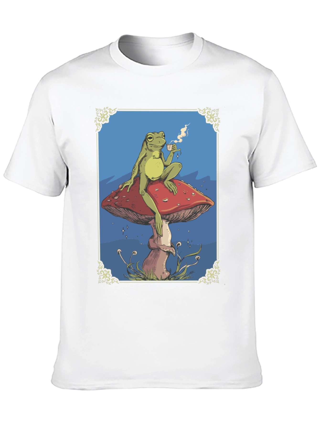 Frog on Mushroom T-Shirt - Whimsical Relaxed Fit