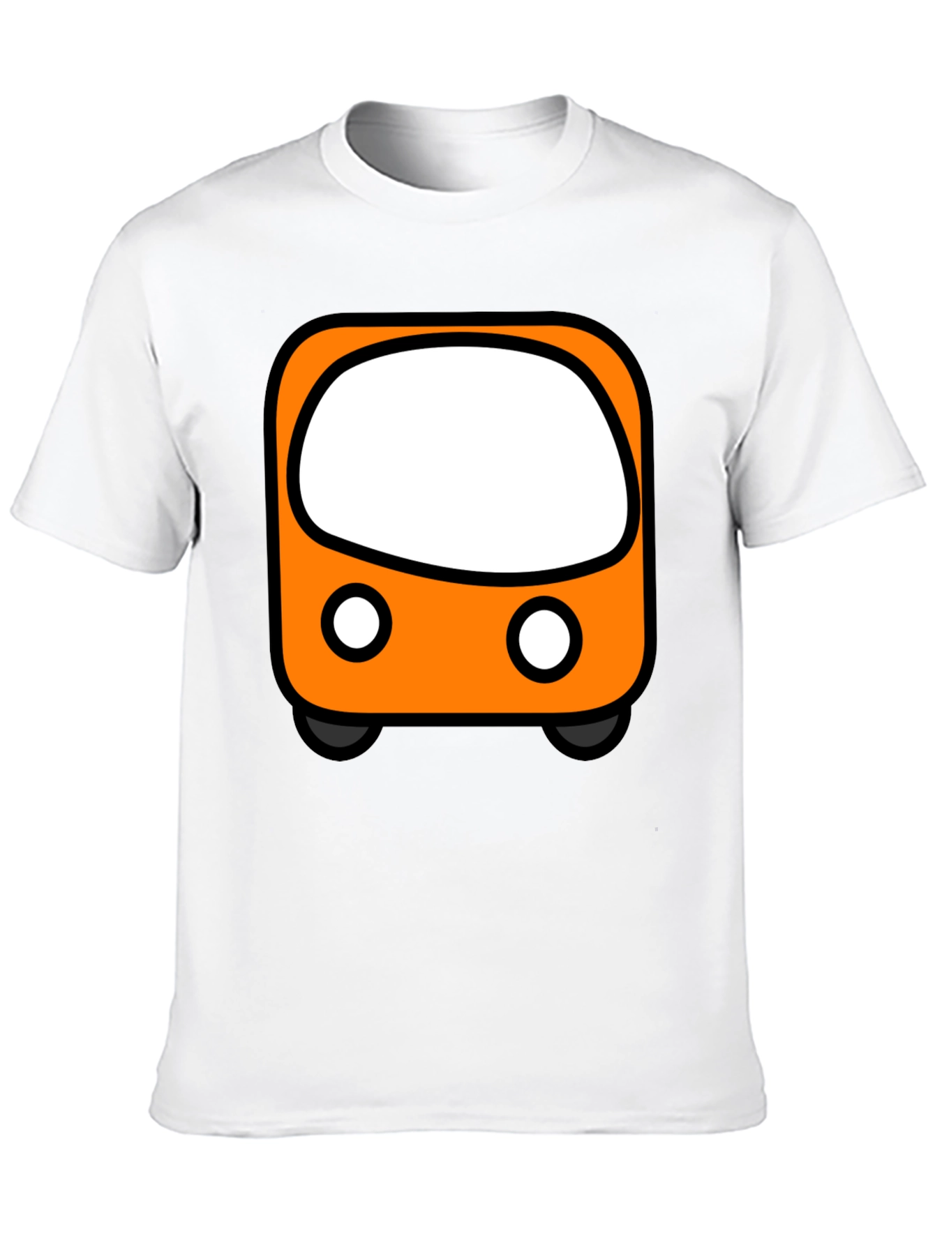 Cartoon Bus Graphic Tee - Black Unisex T-Shirt