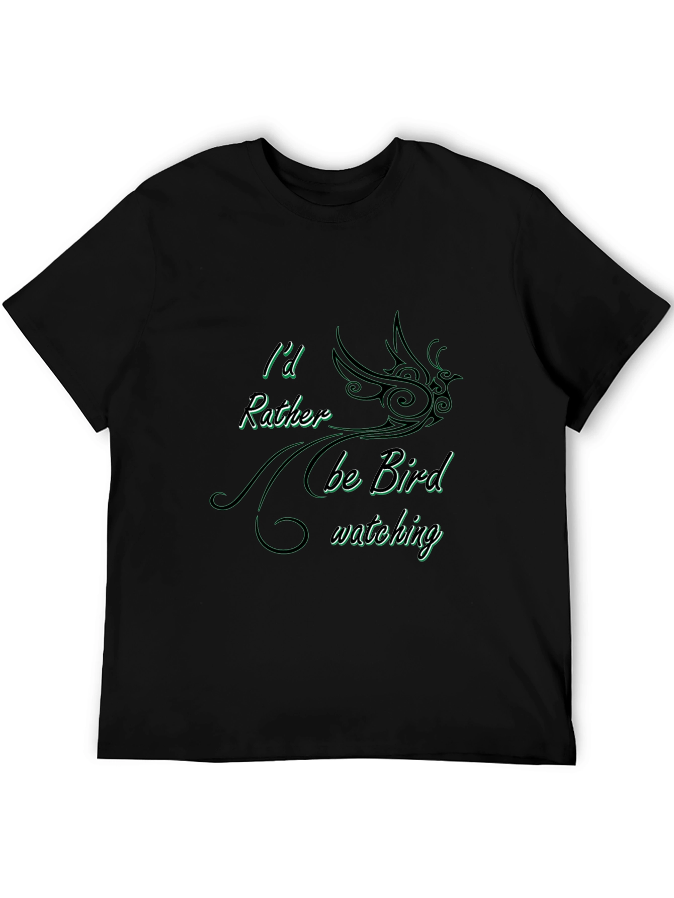 Bird Watching Graphic T-Shirt - Black