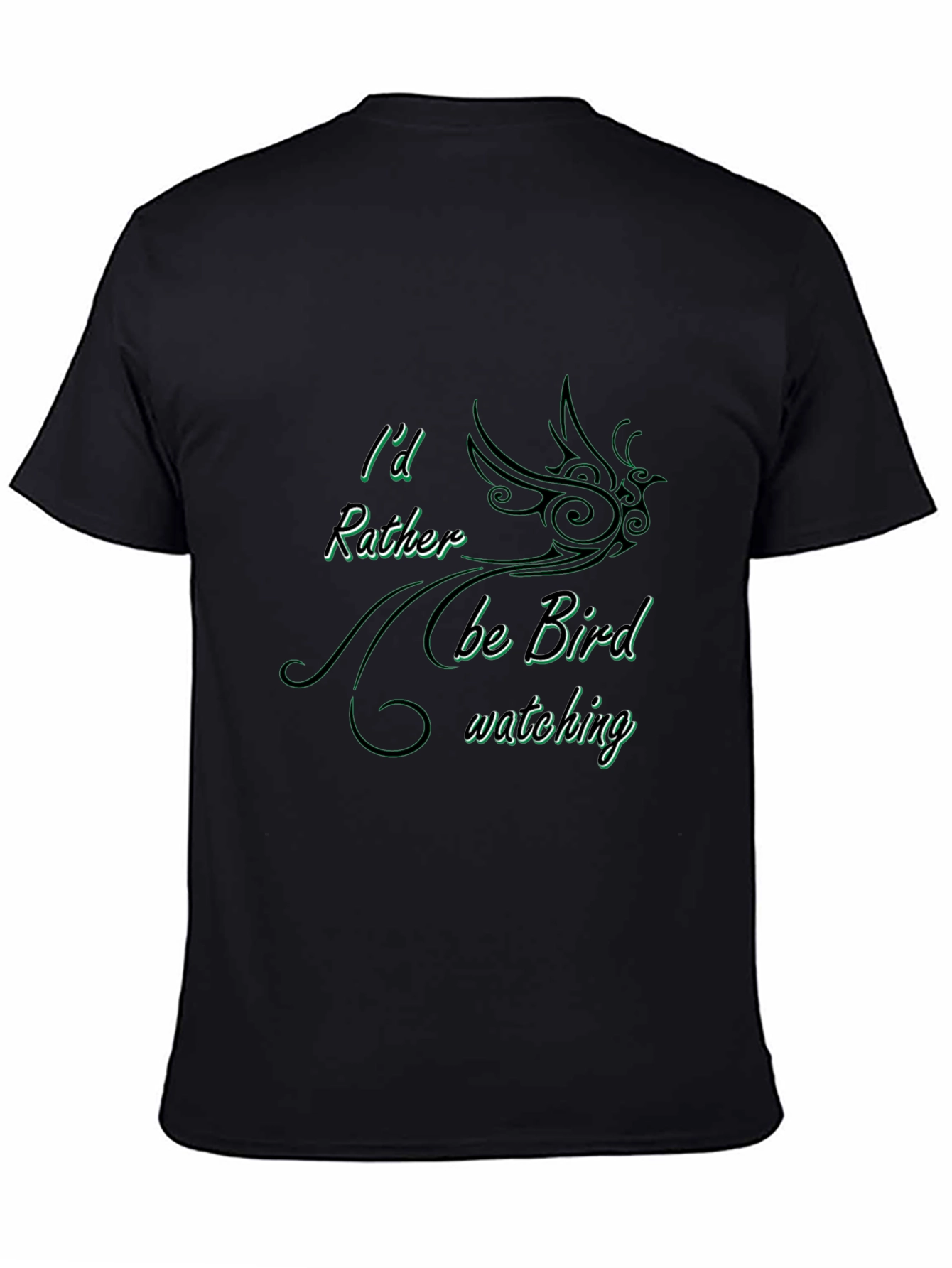 Bird Watching Graphic T-Shirt - Black
