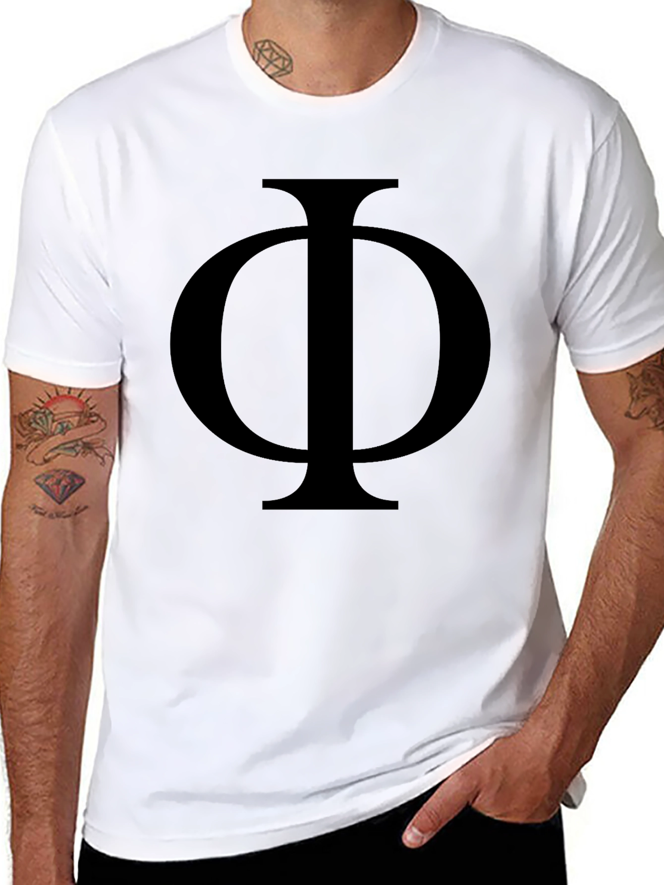 Bold Phi Symbol Black T-Shirt
