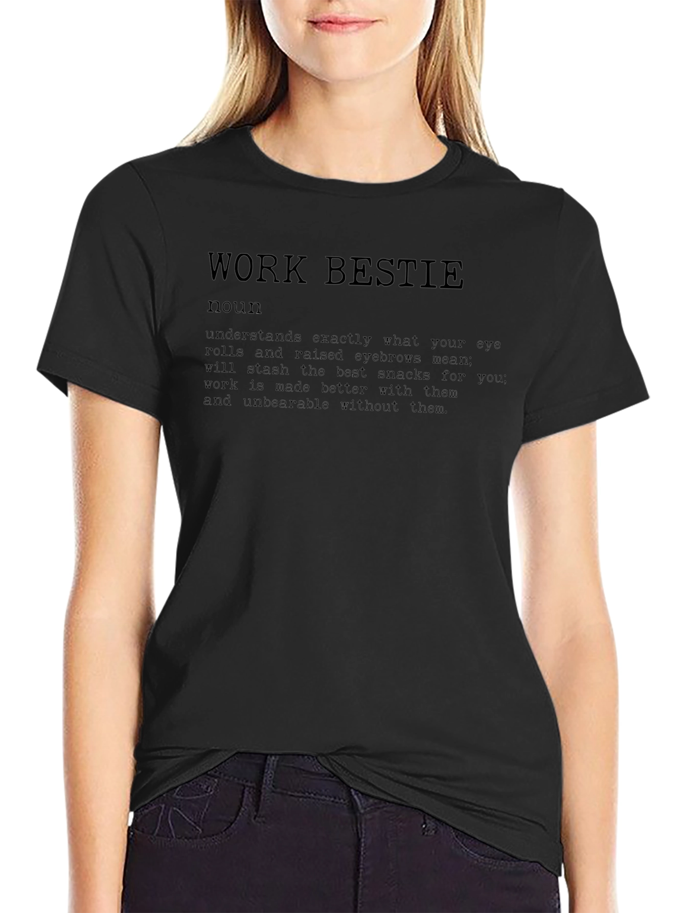 Work Bestie Definition Graphic Tee - Black