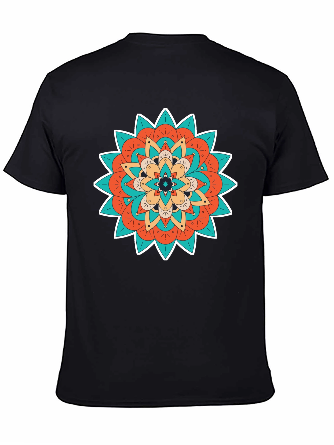 Boho Mandala Graphic Black T-Shirt