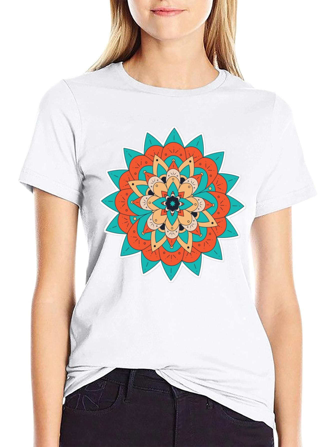Boho Mandala Graphic Black T-Shirt