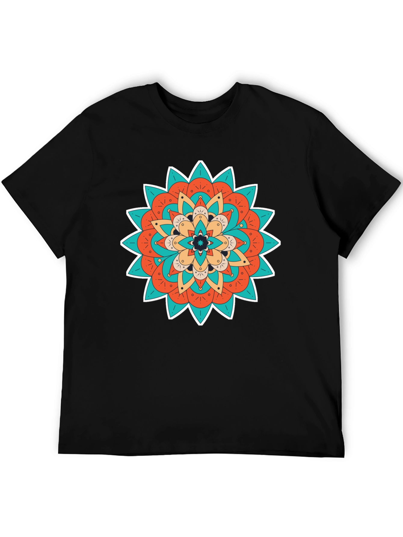 Boho Mandala Graphic Black T-Shirt