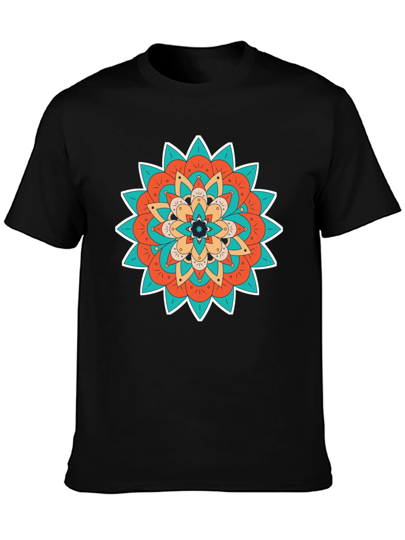 Boho Mandala Graphic Black T-Shirt