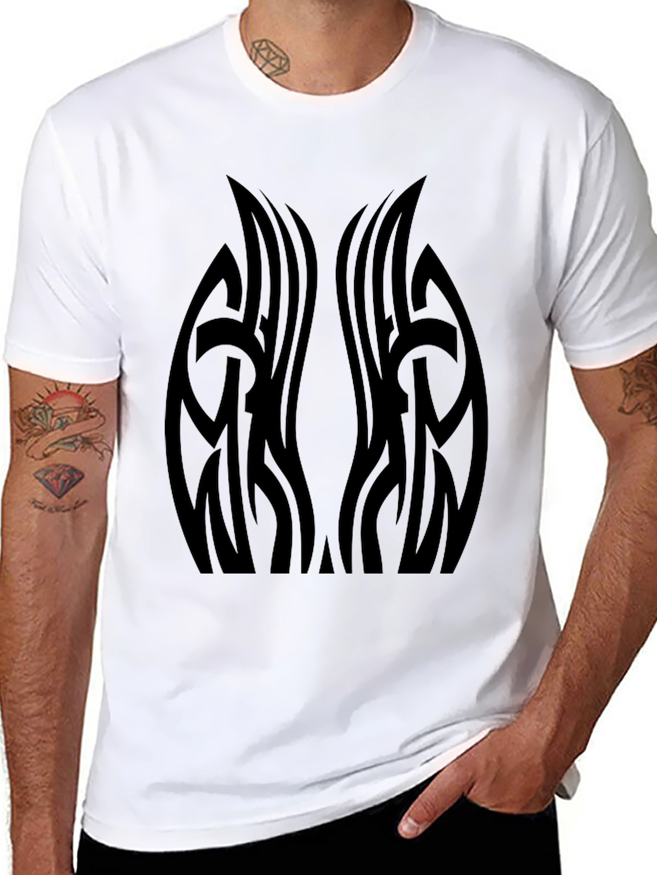 Tribal Tattoo Graphic Black T-Shirt