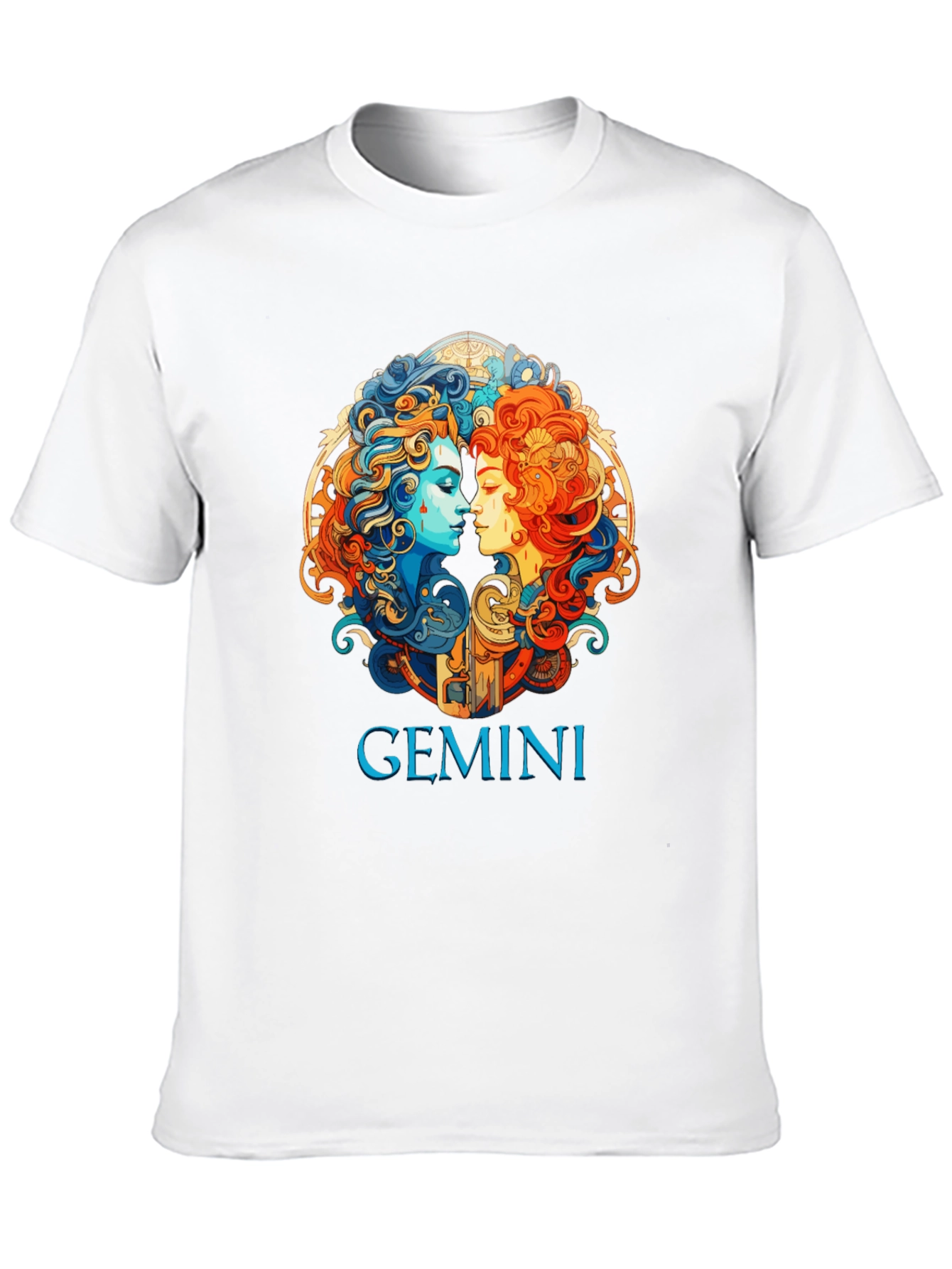 Gemini Zodiac Graphic T-Shirt - Black