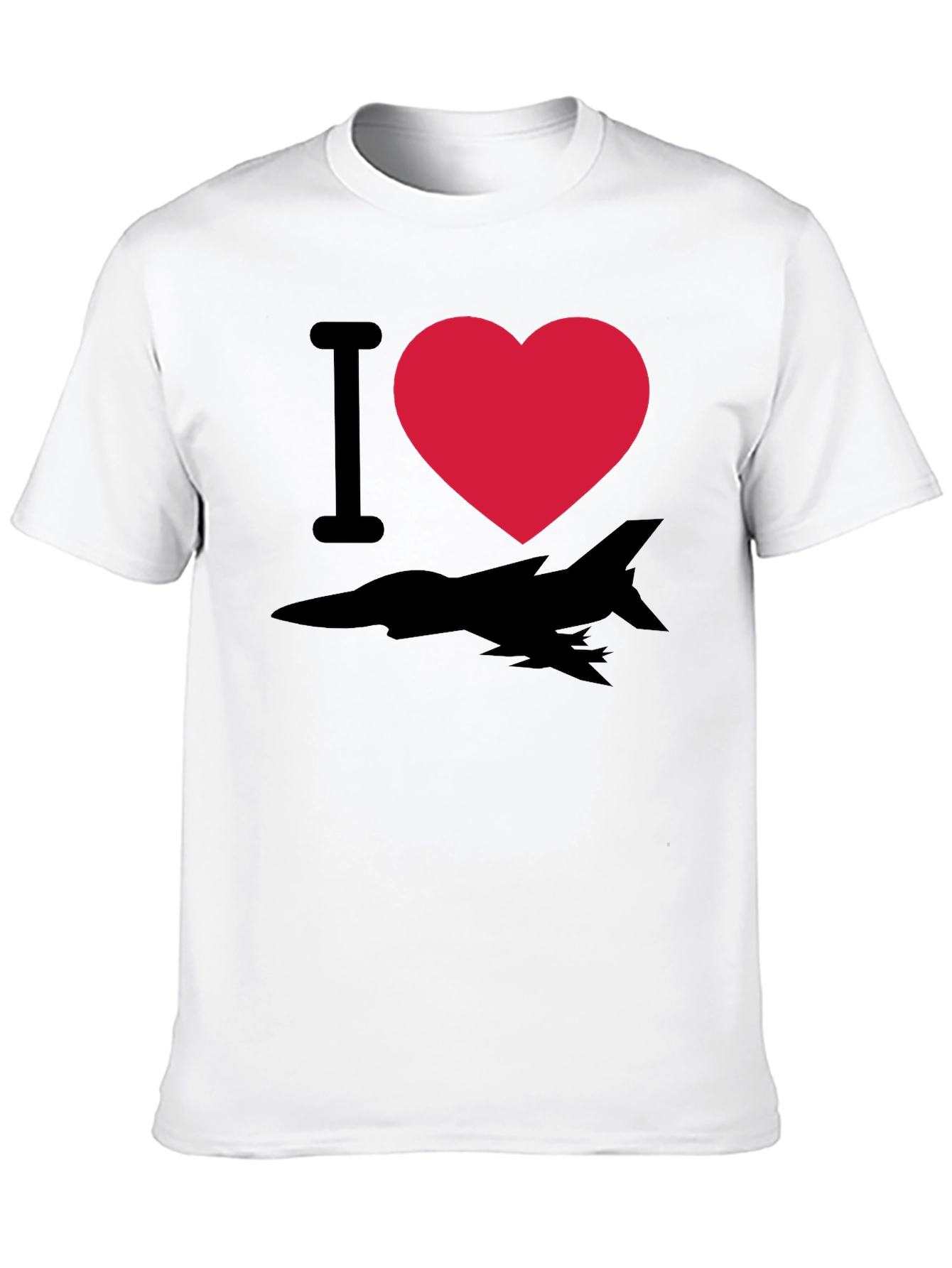 I Heart Fighter Jet T-Shirt - Black