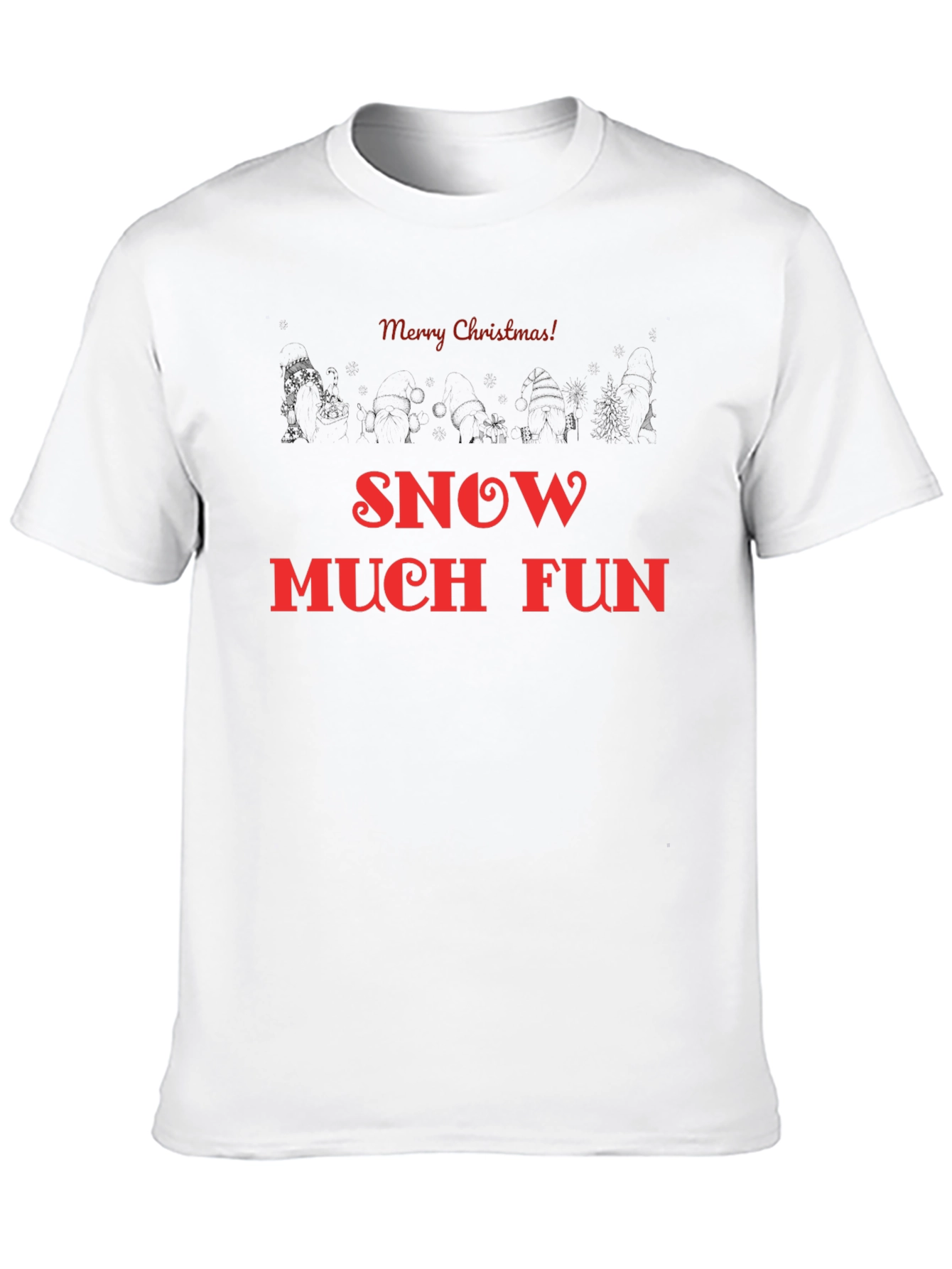 Merry Christmas Snow Much Fun Black T-Shirt