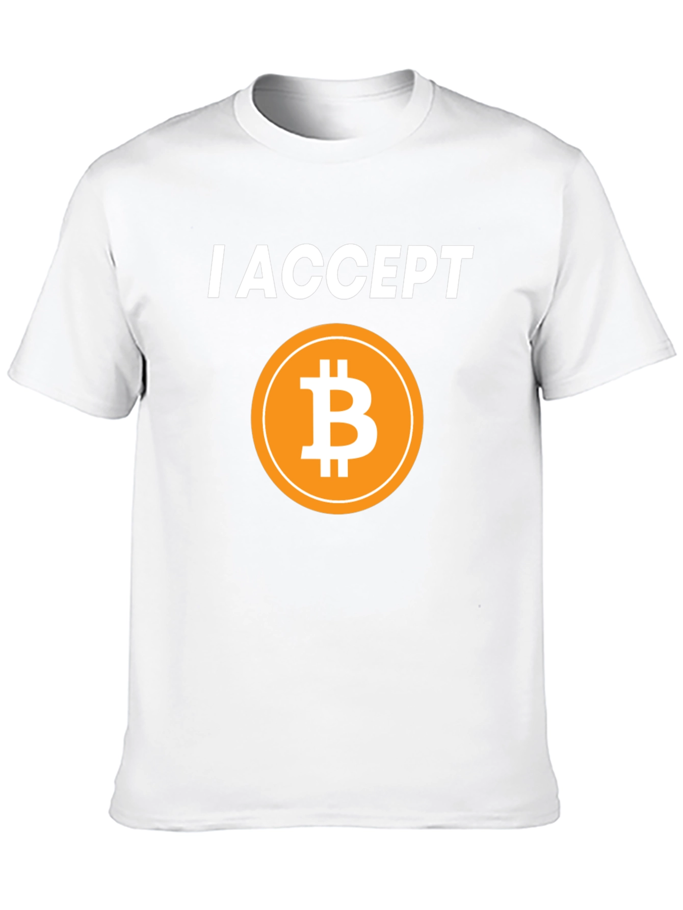 I Accept Bitcoin Black T-Shirt Cryptocurrency BTC Tee