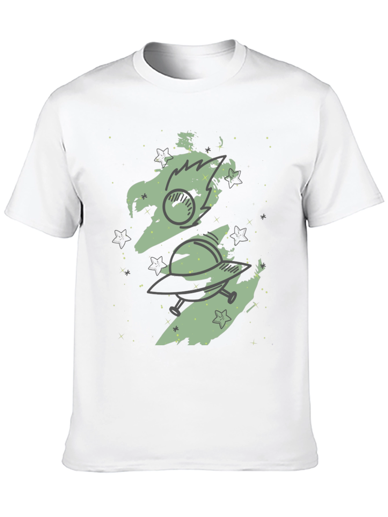 Space Adventure Graphic Tee - Black Cotton Blend