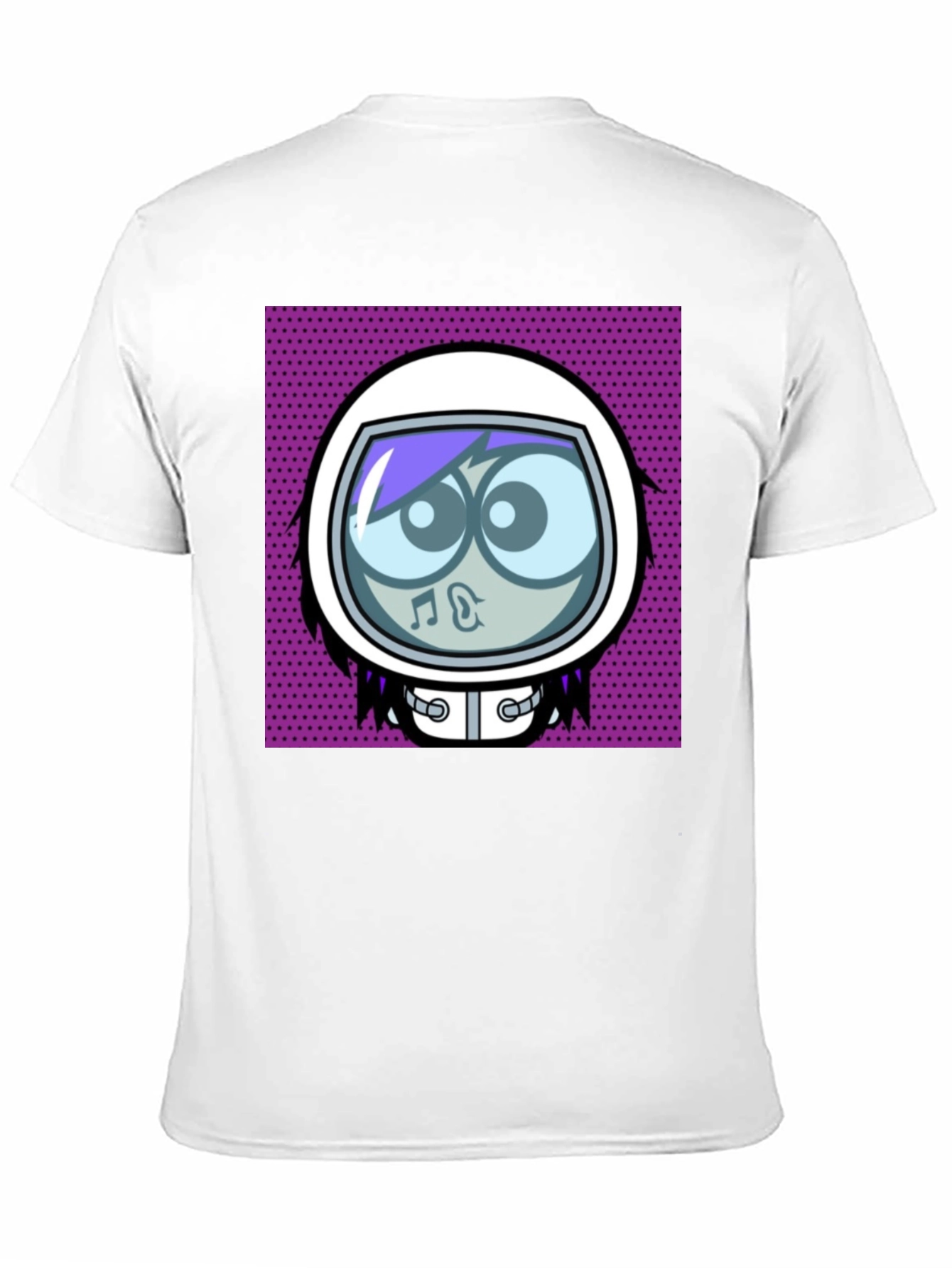 Cartoon Astronaut Black Graphic Tee