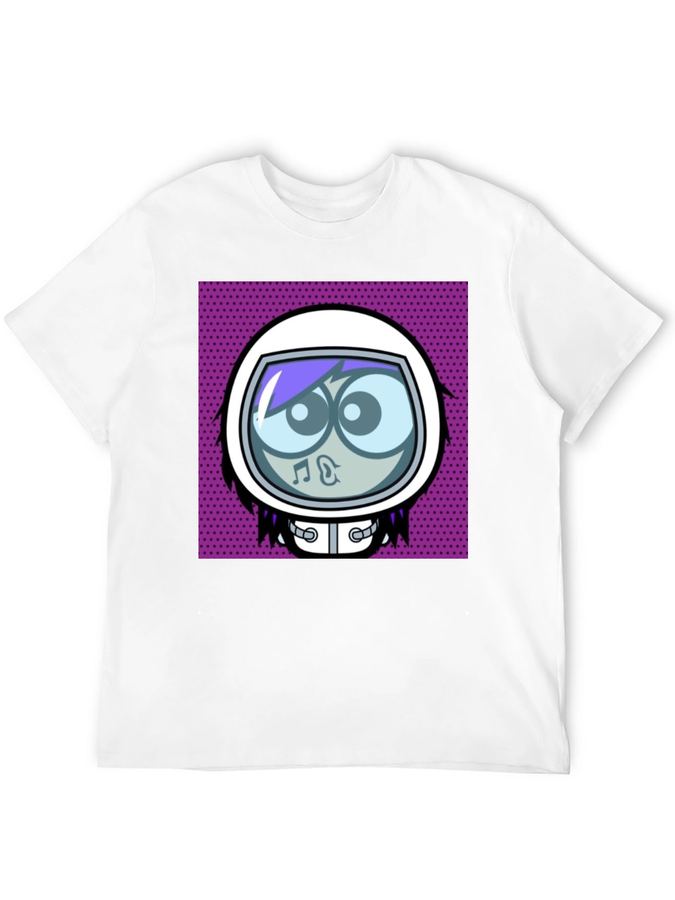 Cartoon Astronaut Black Graphic Tee