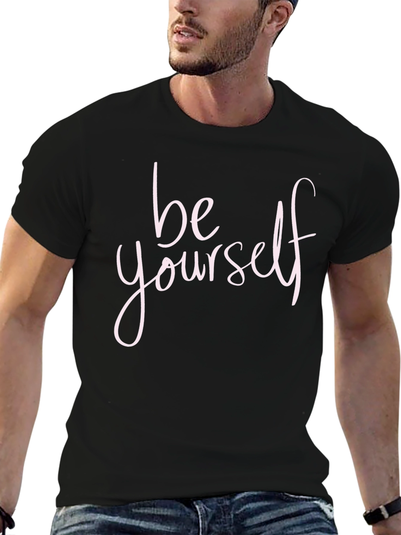 Be Yourself Black Crew Neck T-Shirt