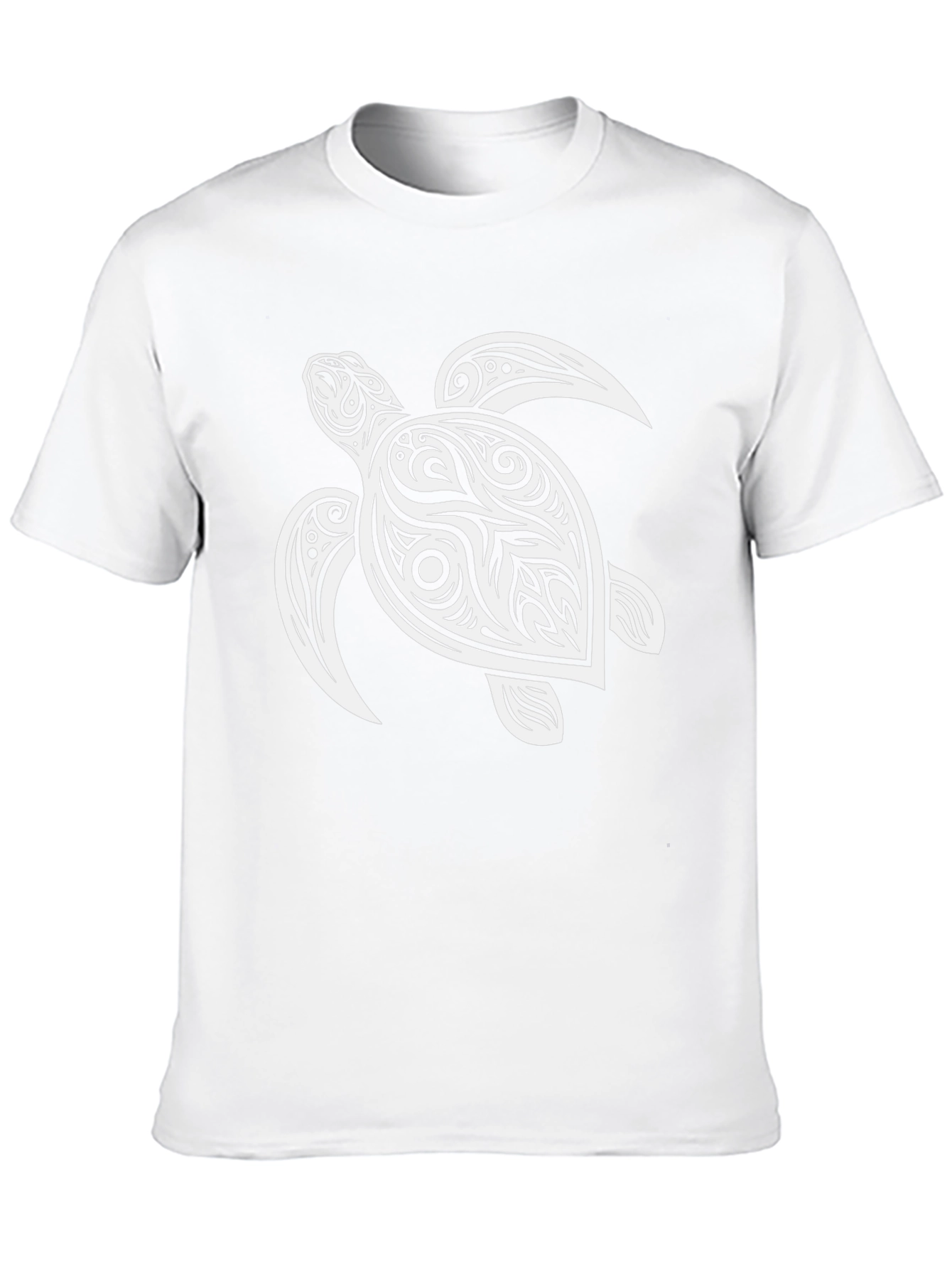 Mens Black T-Shirt with Turtle Graphic
