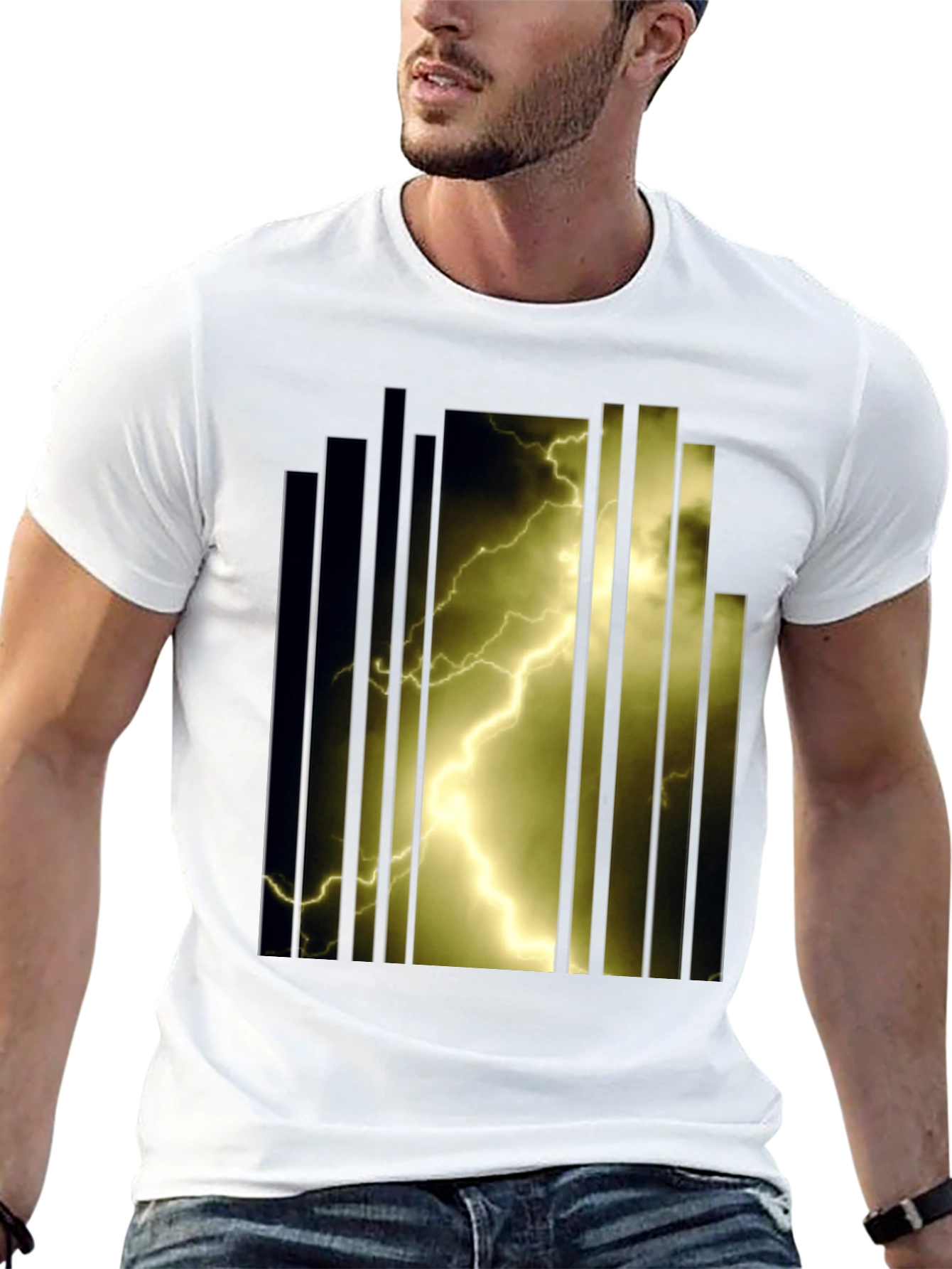 Lightning Bolt Graphic T-Shirt - Bold Design