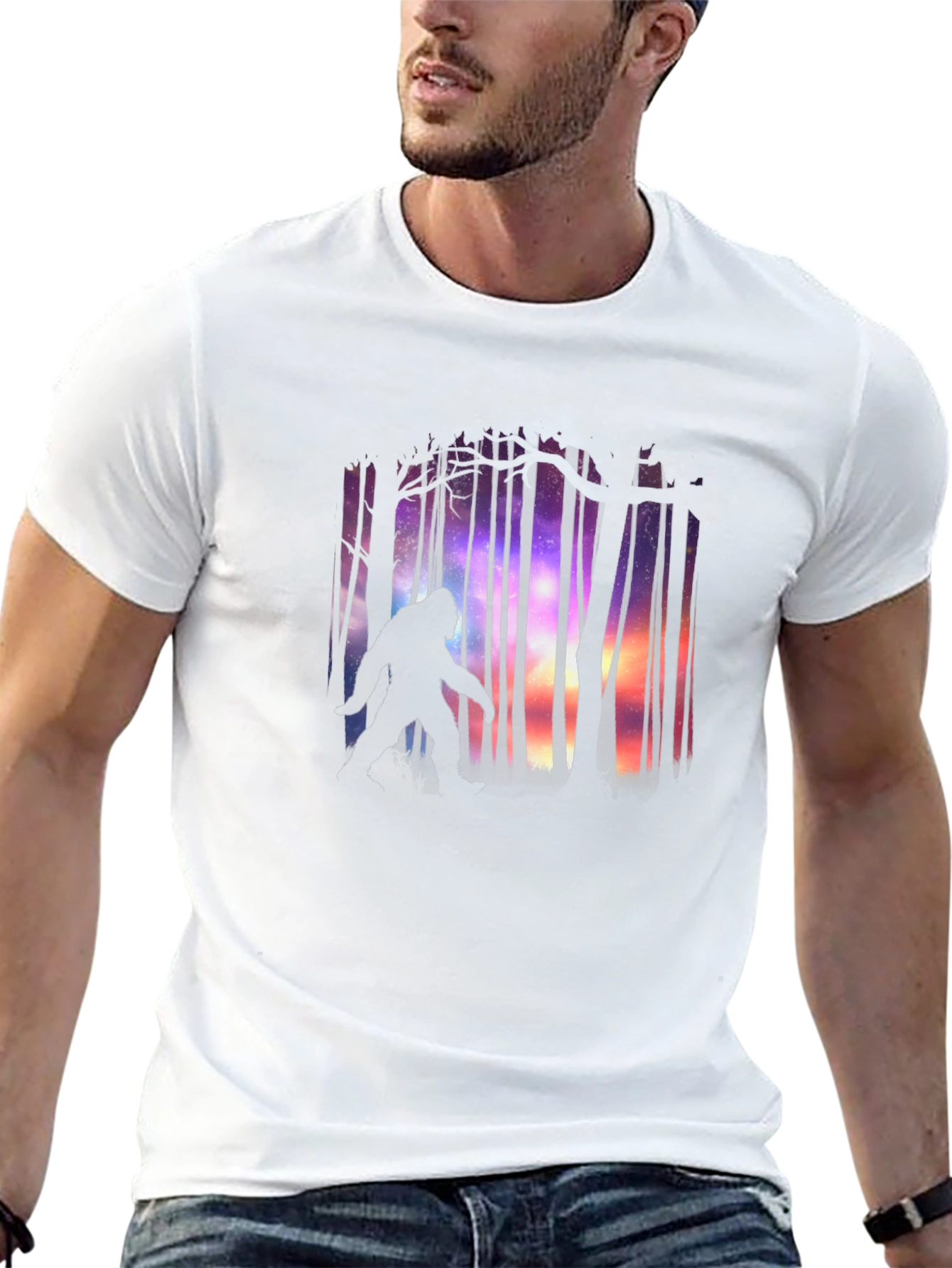 Bigfoot Forest Silhouette Graphic Tee