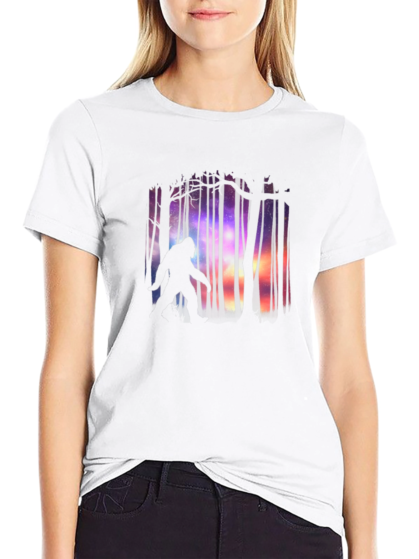 Bigfoot Forest Silhouette Graphic Tee