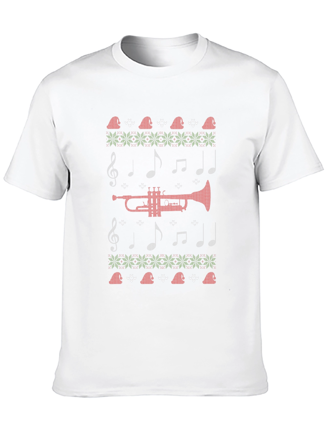 Musical Christmas T-Shirt - Trumpet Knit Pattern