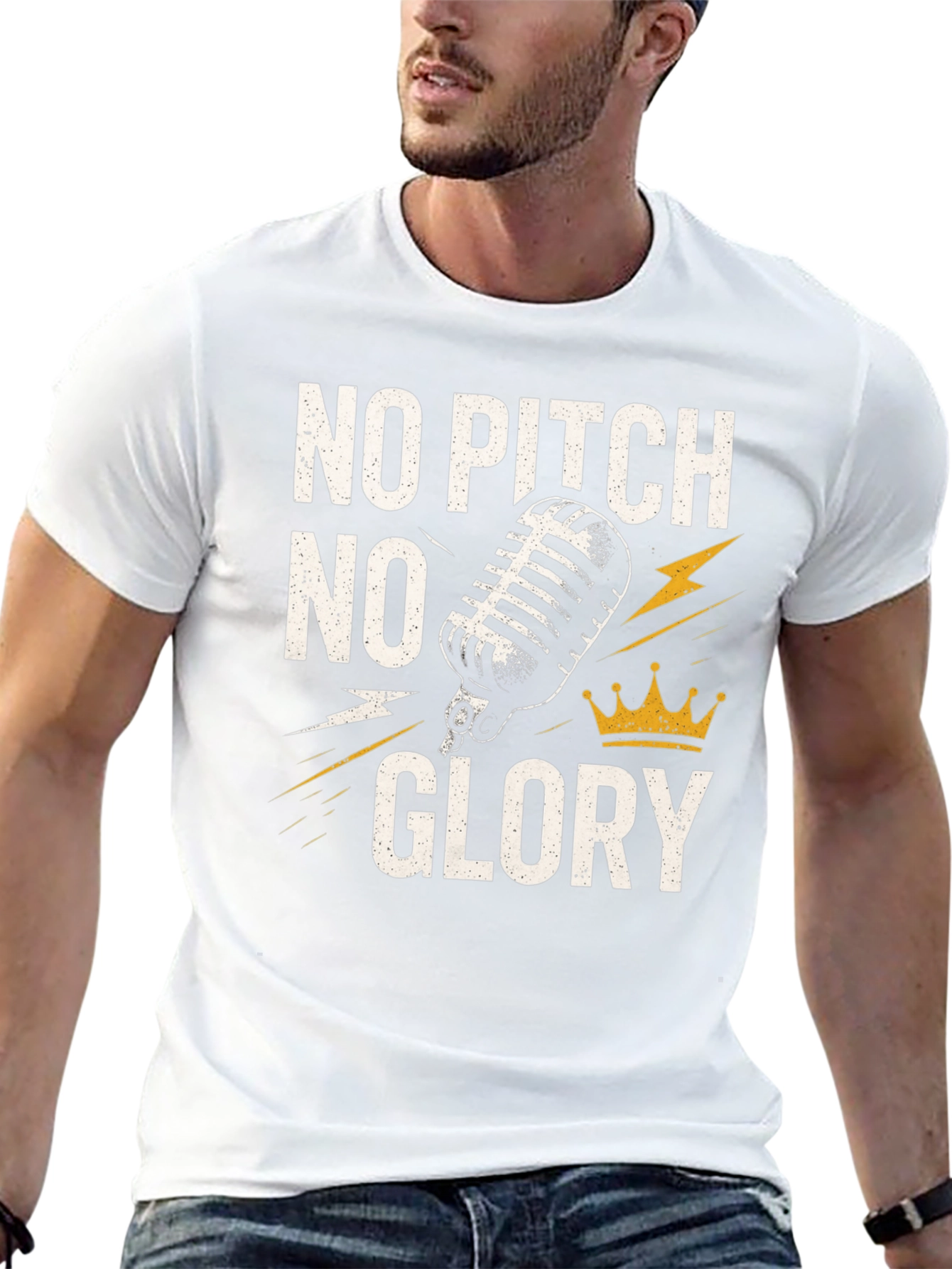 No Pitch No Glory Black Graphic T-Shirt