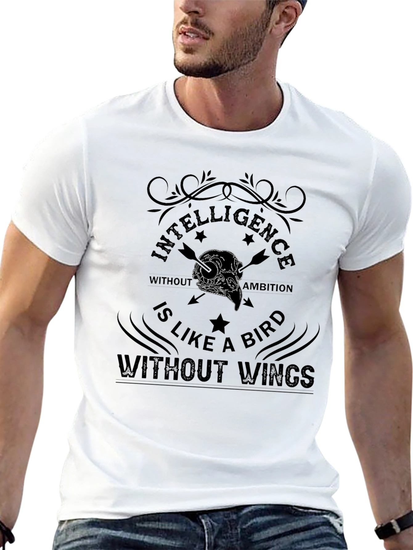 Intelligence Without Ambition Bird Graphic T-Shirt