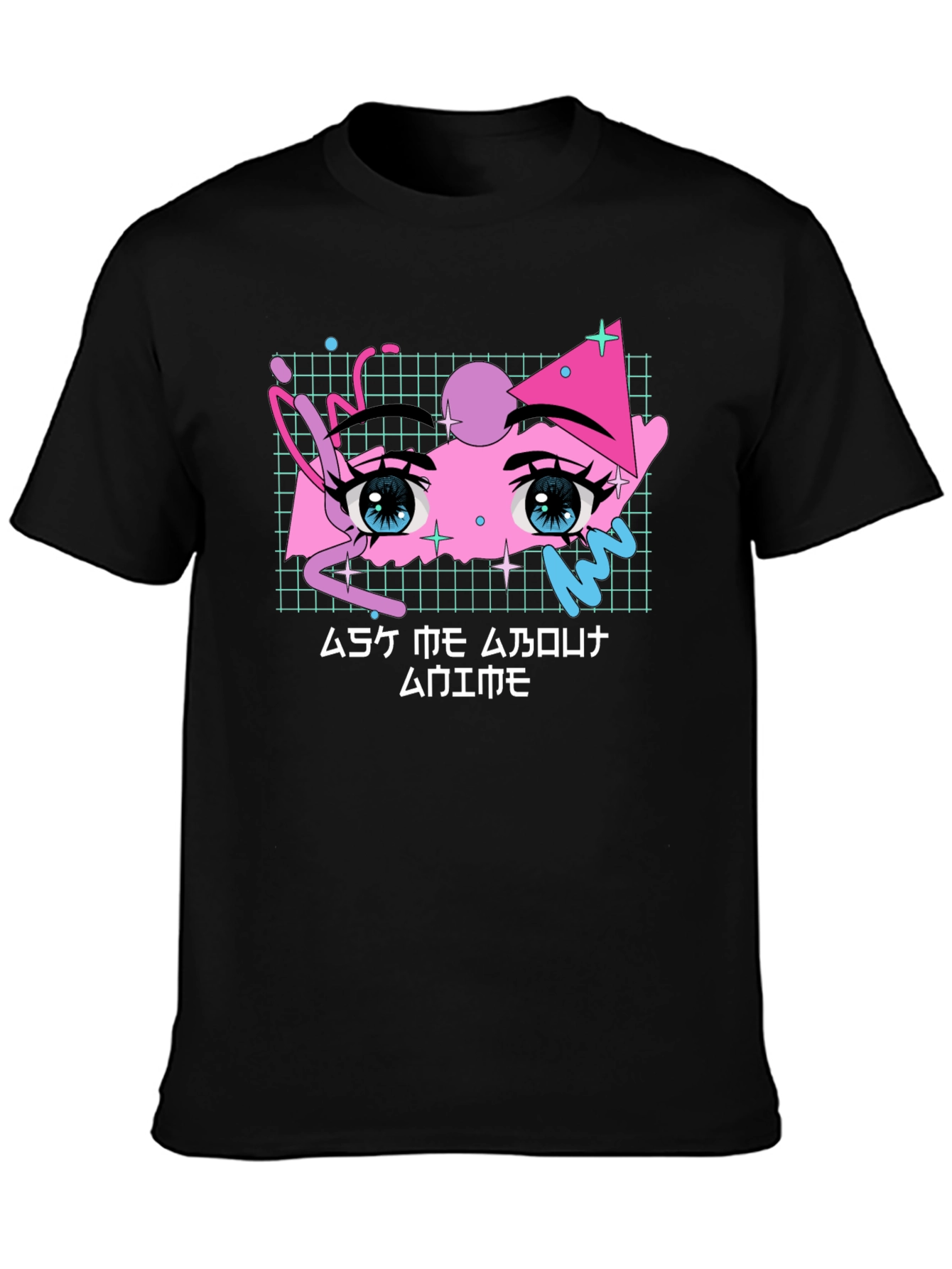 Anime Eyes Graphic Tee - Vaporwave Aesthetic