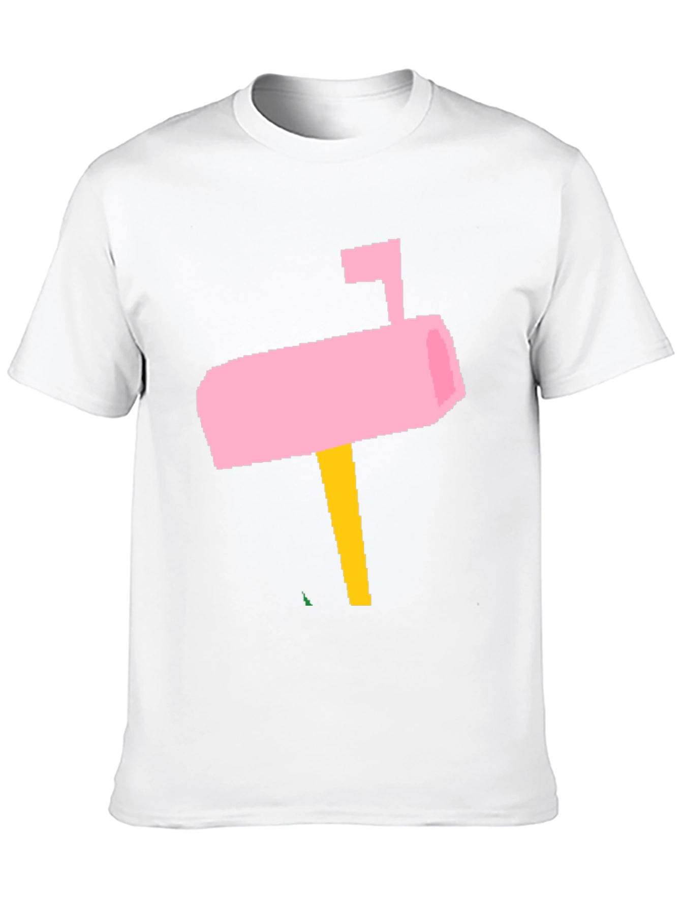 Pink Pixel Mailbox Black T-Shirt