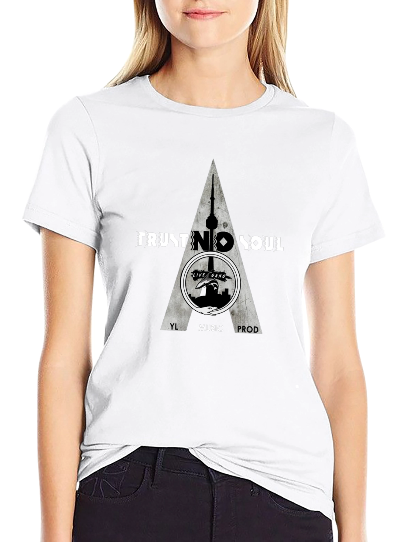 Trust No Soul Graphic Print Black T-Shirt