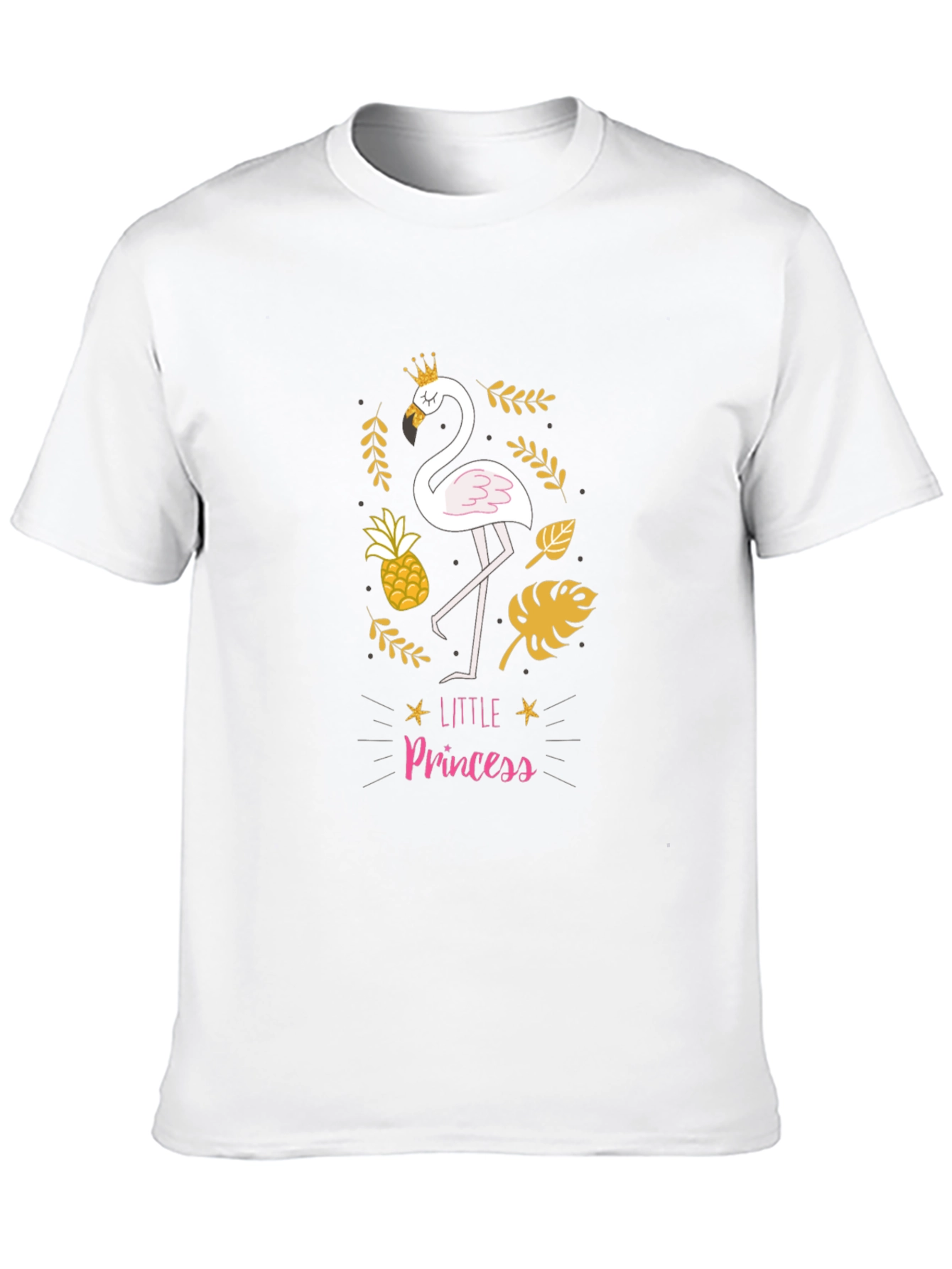 Little Princess Flamingo Black T-Shirt