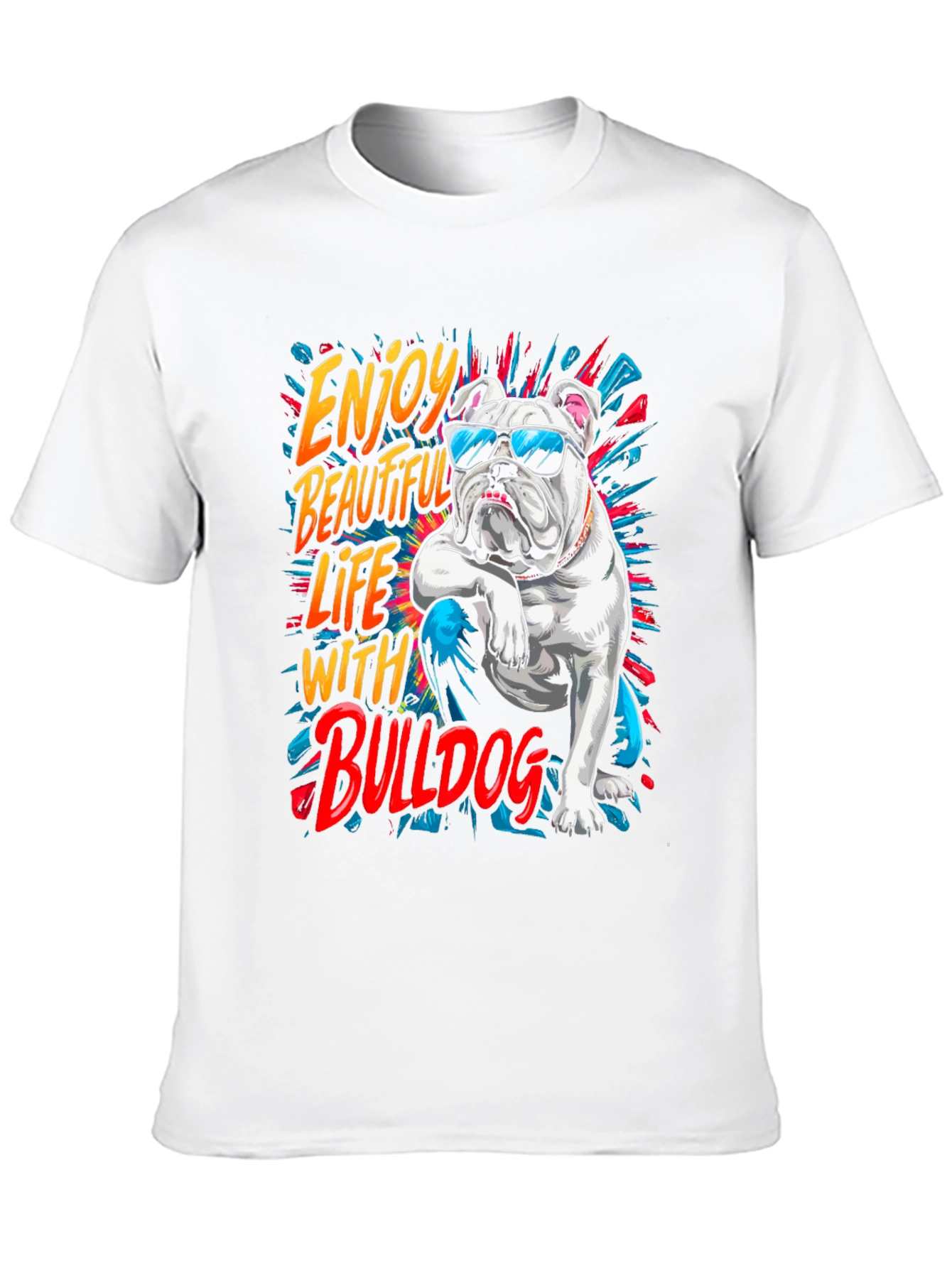 Cool Bulldog Graphic Tee - Enjoy Life!