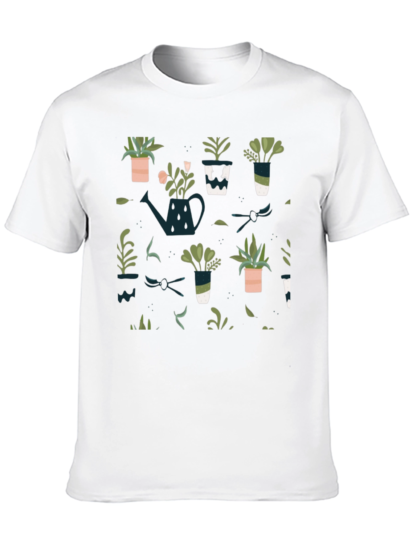 Plant Pattern Black T-Shirt
