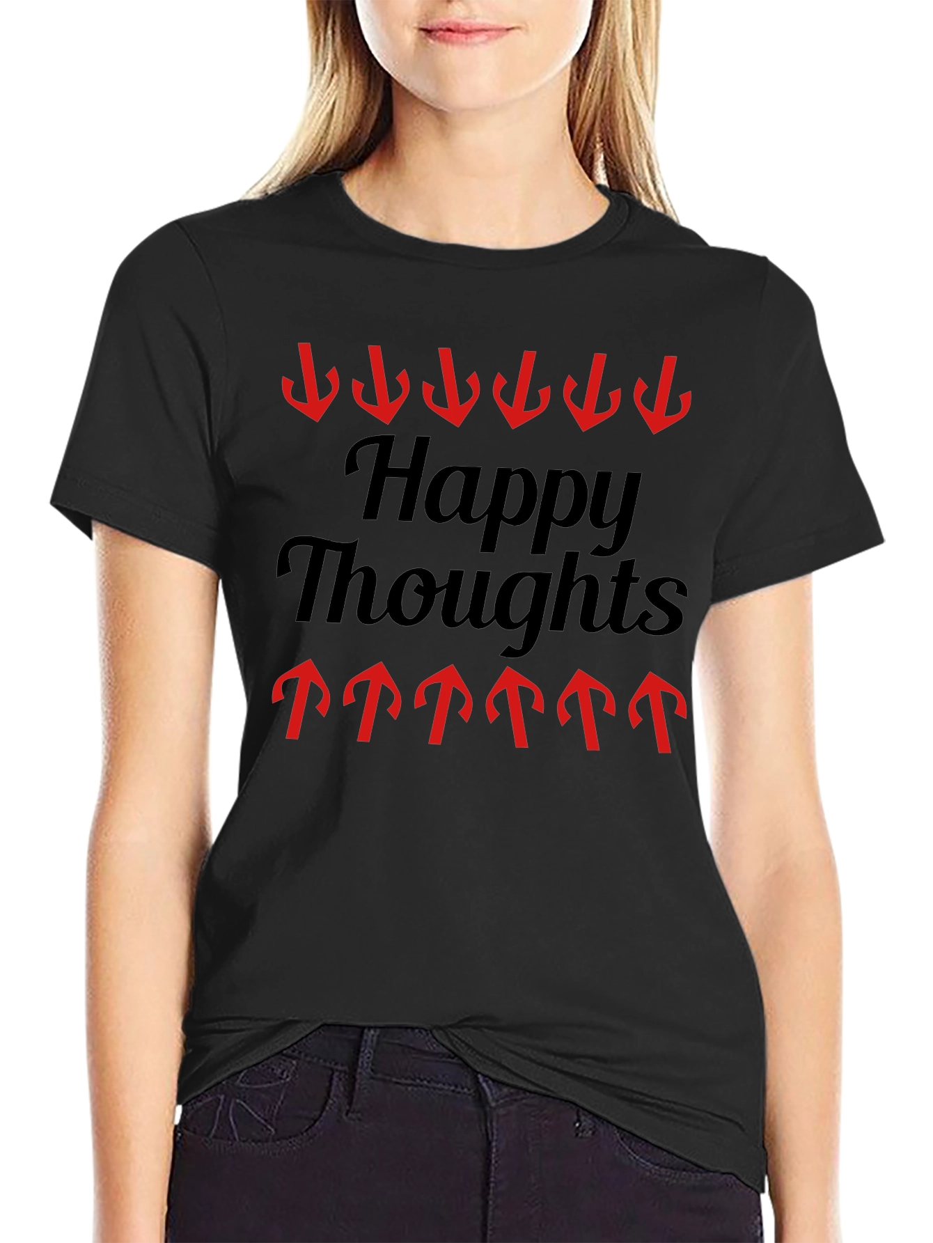 Happy Thoughts Graphic Tee - Black
