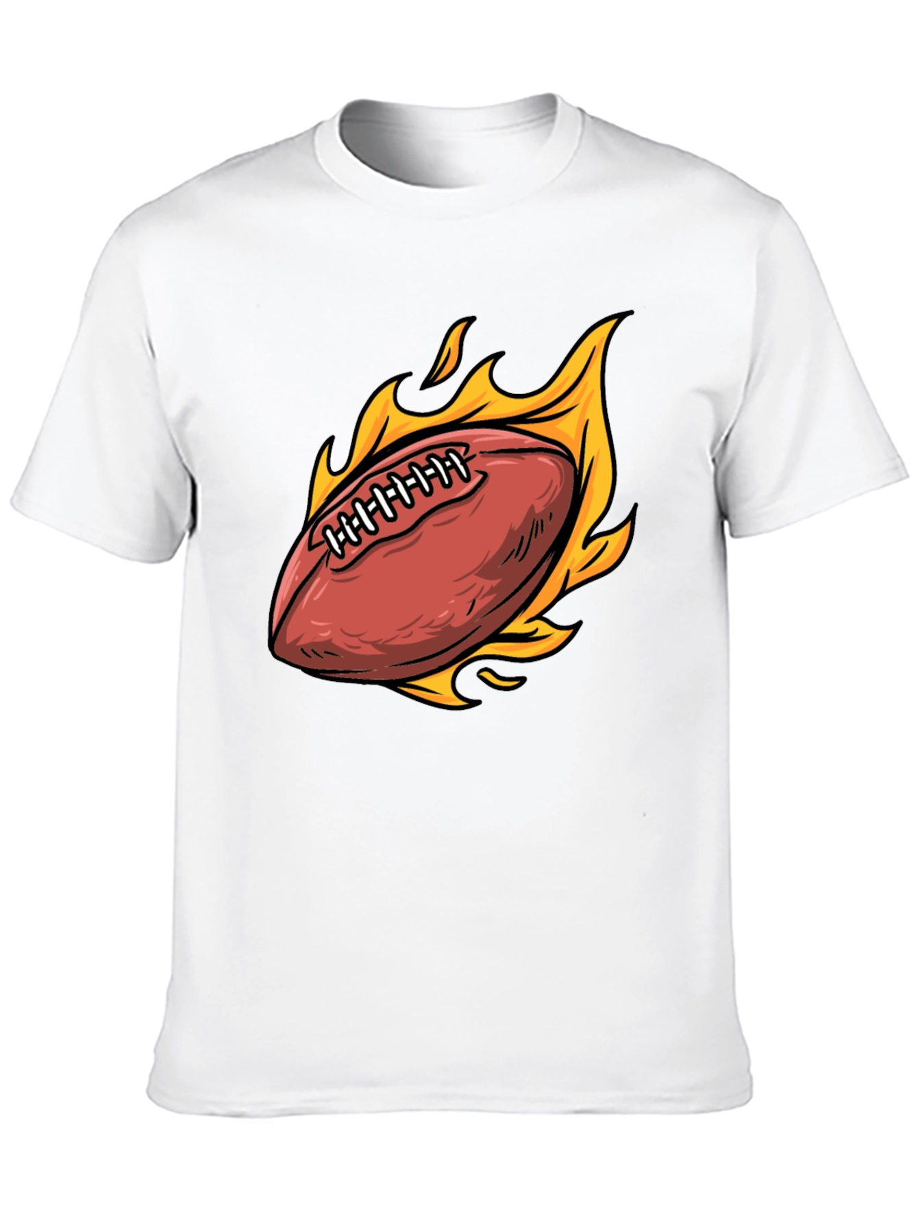 Flaming Football Graphic Tee - Sporty & Stylish